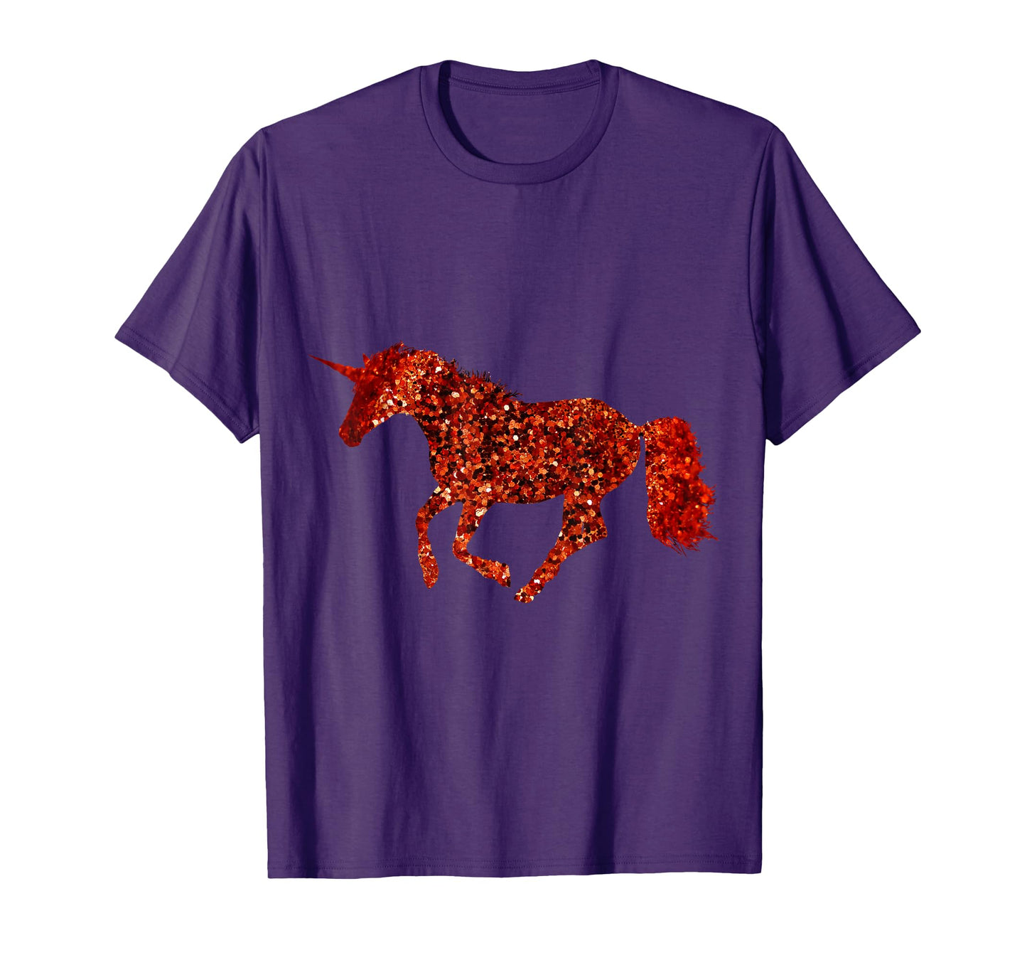 Unicorn Red Sparkle Tee Shirt Cute Beautiful Unicorn T Shirt T-Shirt