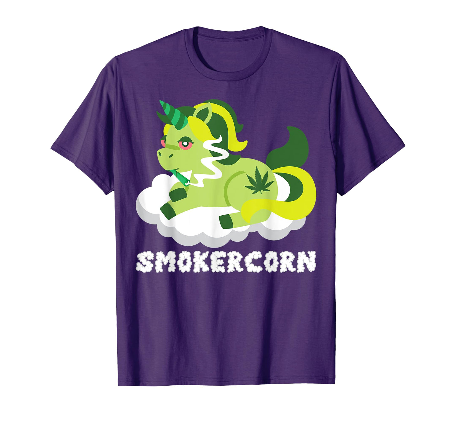 Smokercorn Unicorn 420 Weed Cannabis Marijuana Stoner Gift T-Shirt