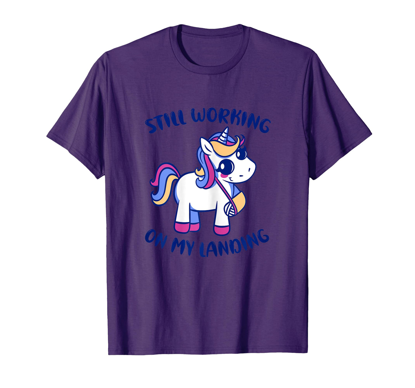 Unicorn Broken Arm Funny Still Working On My Landing Gymnast T-Shirt