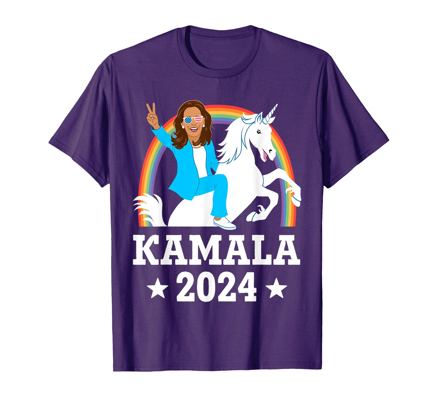 Kamala 2024 - Kamala Harris Riding Unicorn Funny T-Shirt