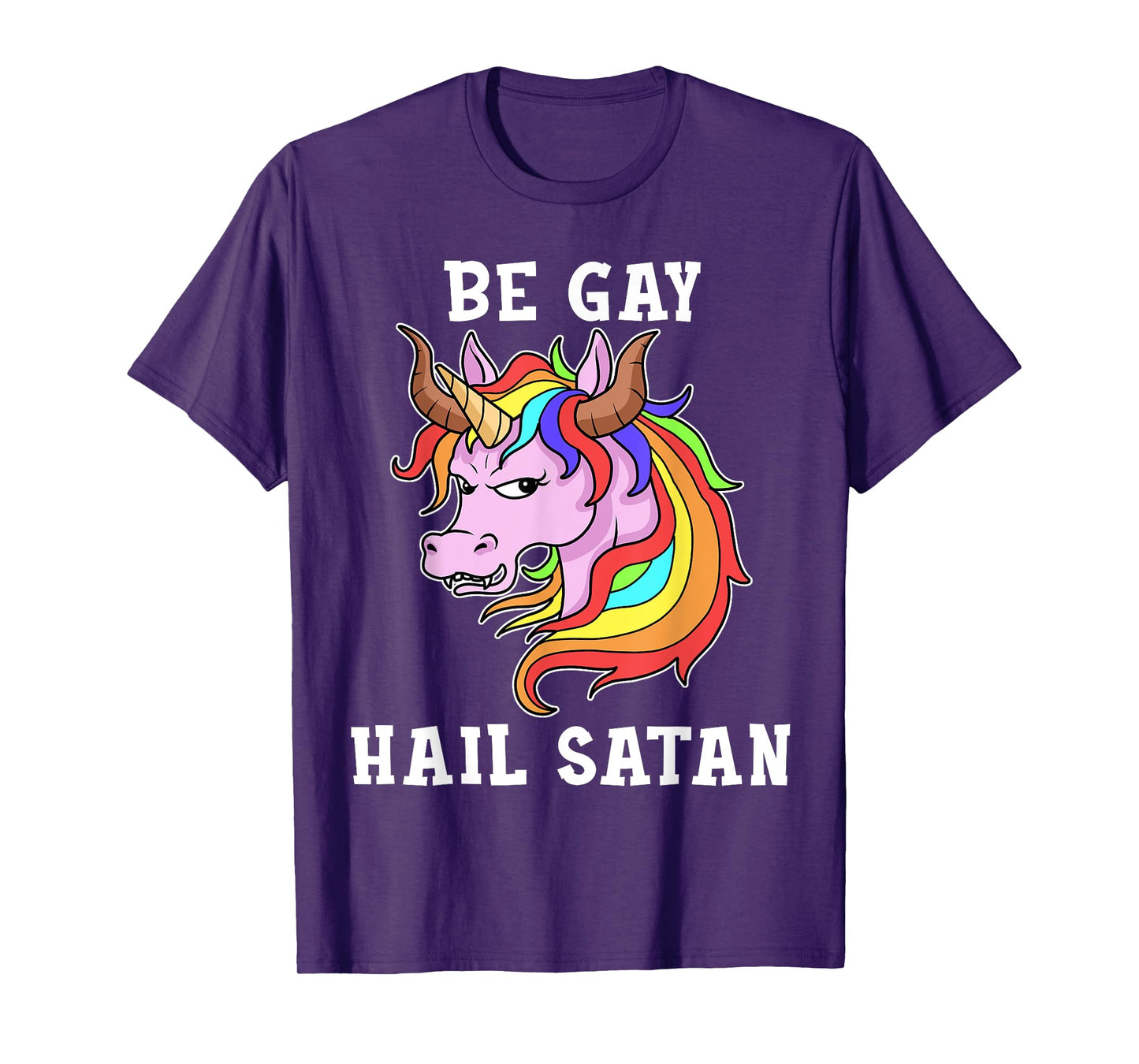 Be Gay Hail Satan Tshirt Men Gay Pride Shirt Men Unicorn T-Shirt