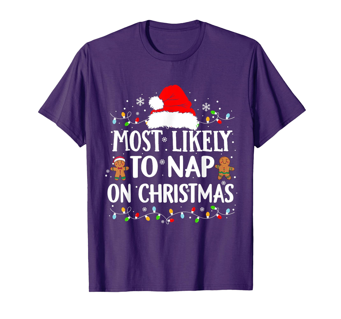 Most Likely To Nap On Christmas Funny Xmas Nap T-Shirt