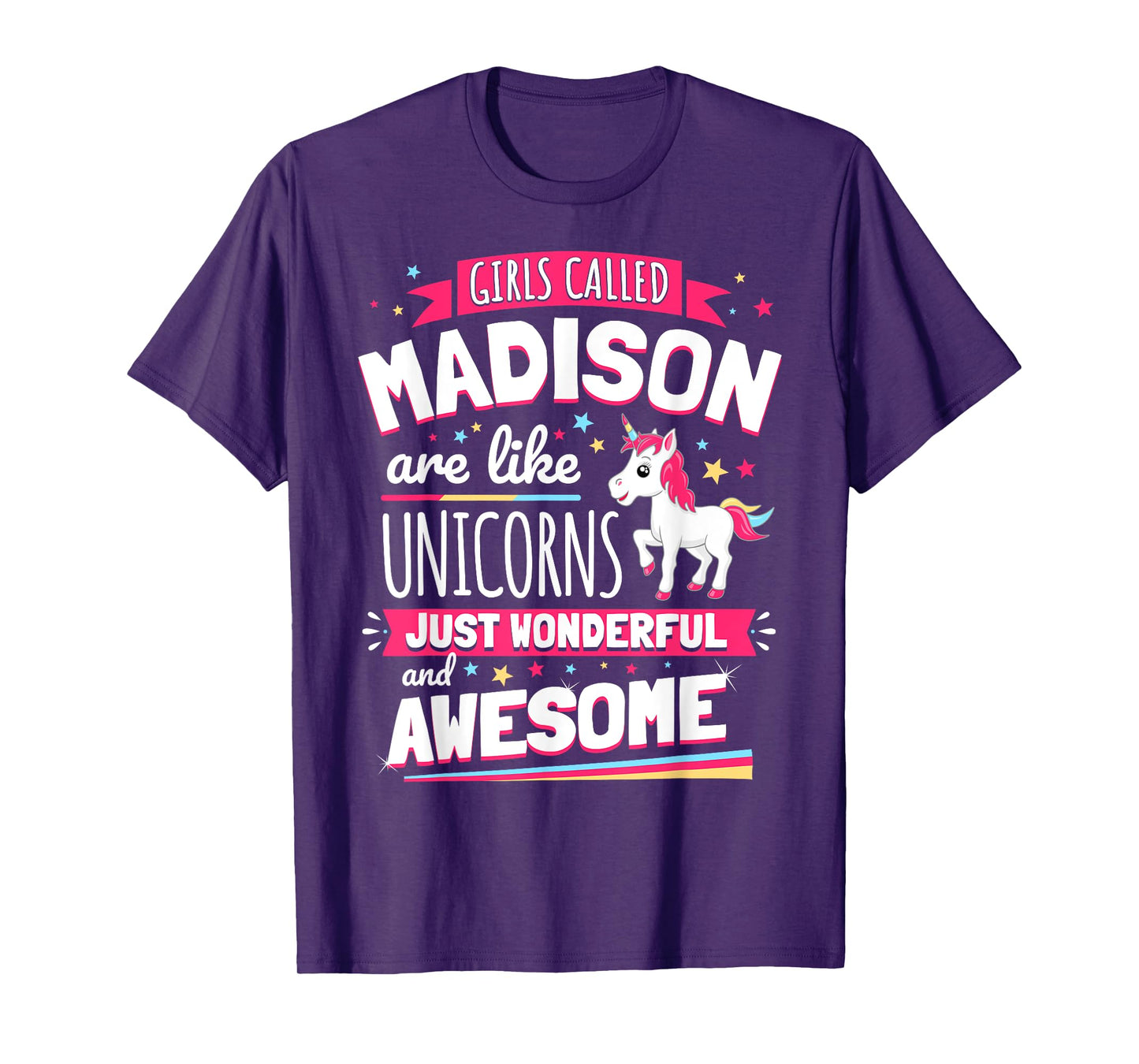 Madison Forename Prename First Given Name Unicorn T-Shirt T-Shirt