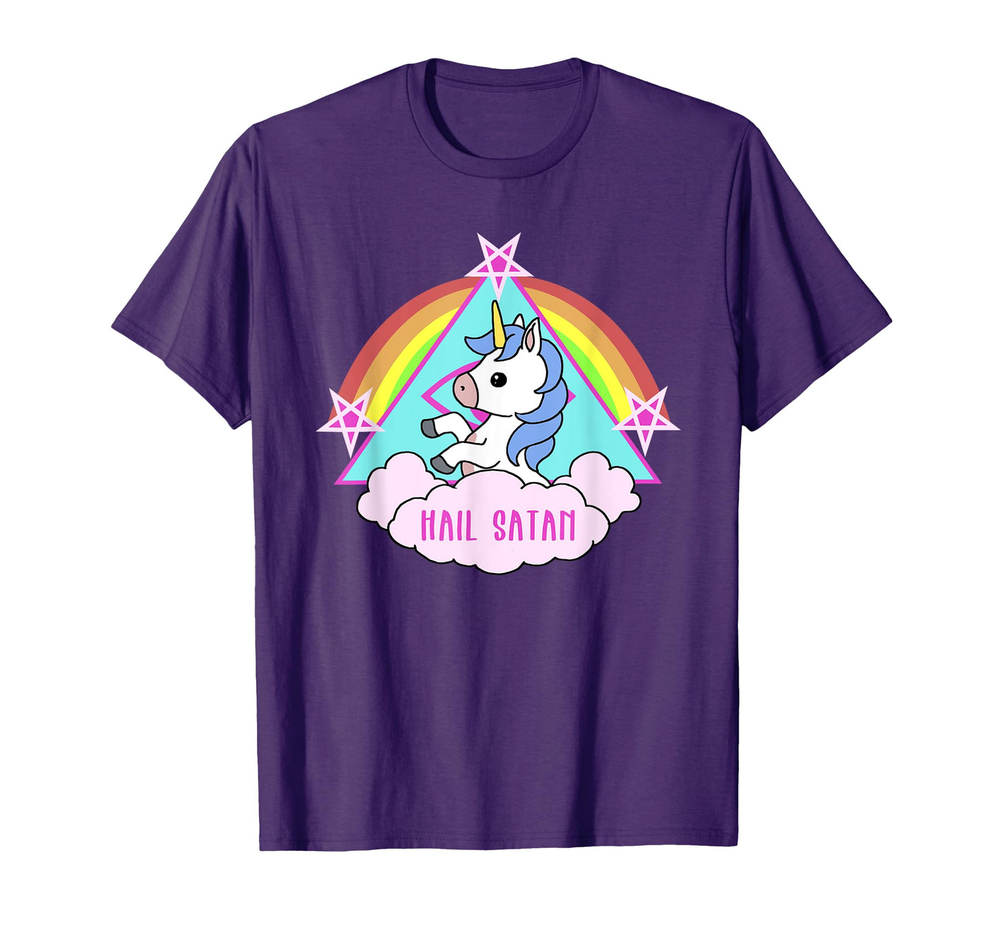 Hail Satan Funny Unicorn T-Shirt