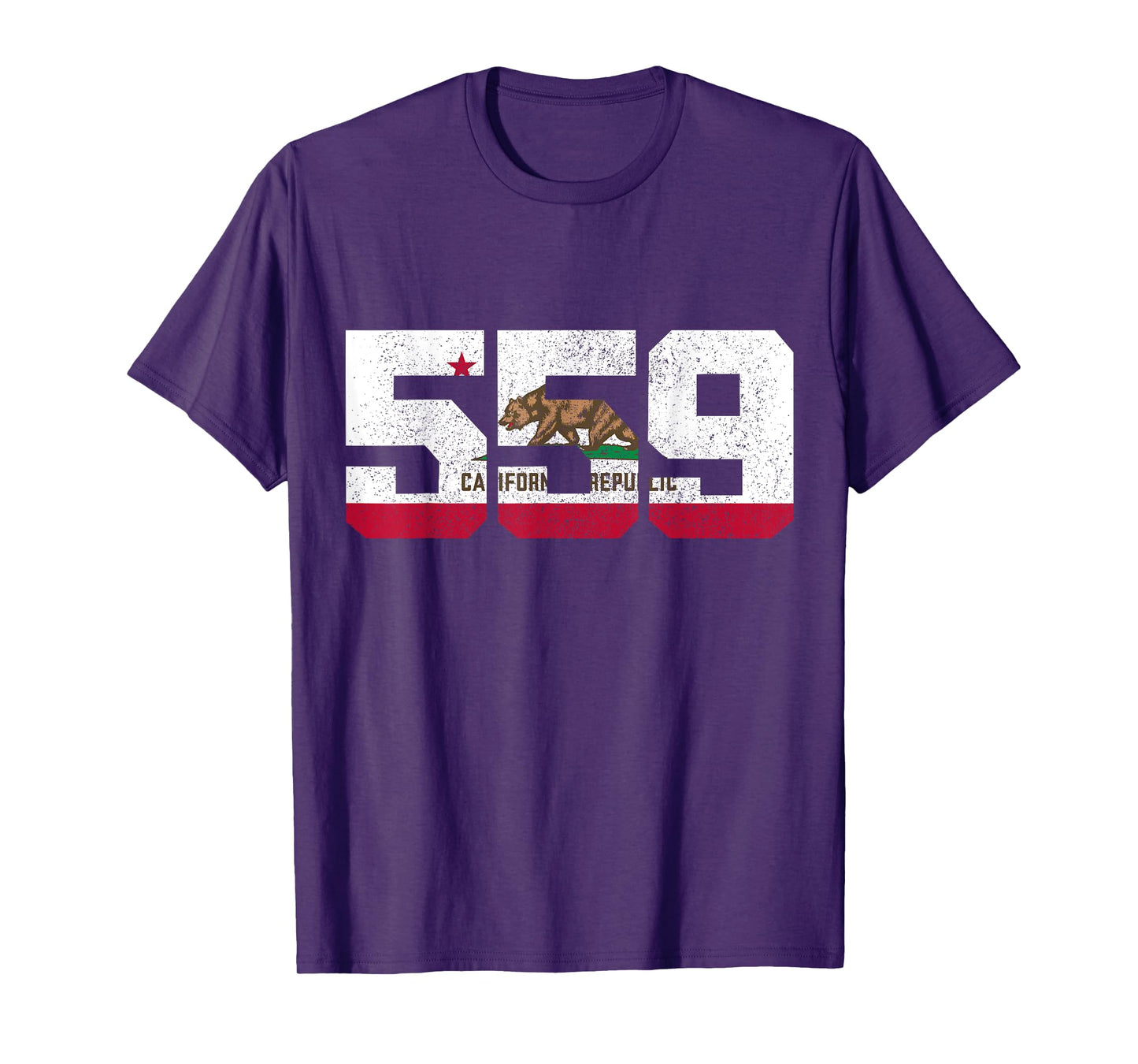 Fresno California 559 Area Code Pride Vintage Flag T-Shirt