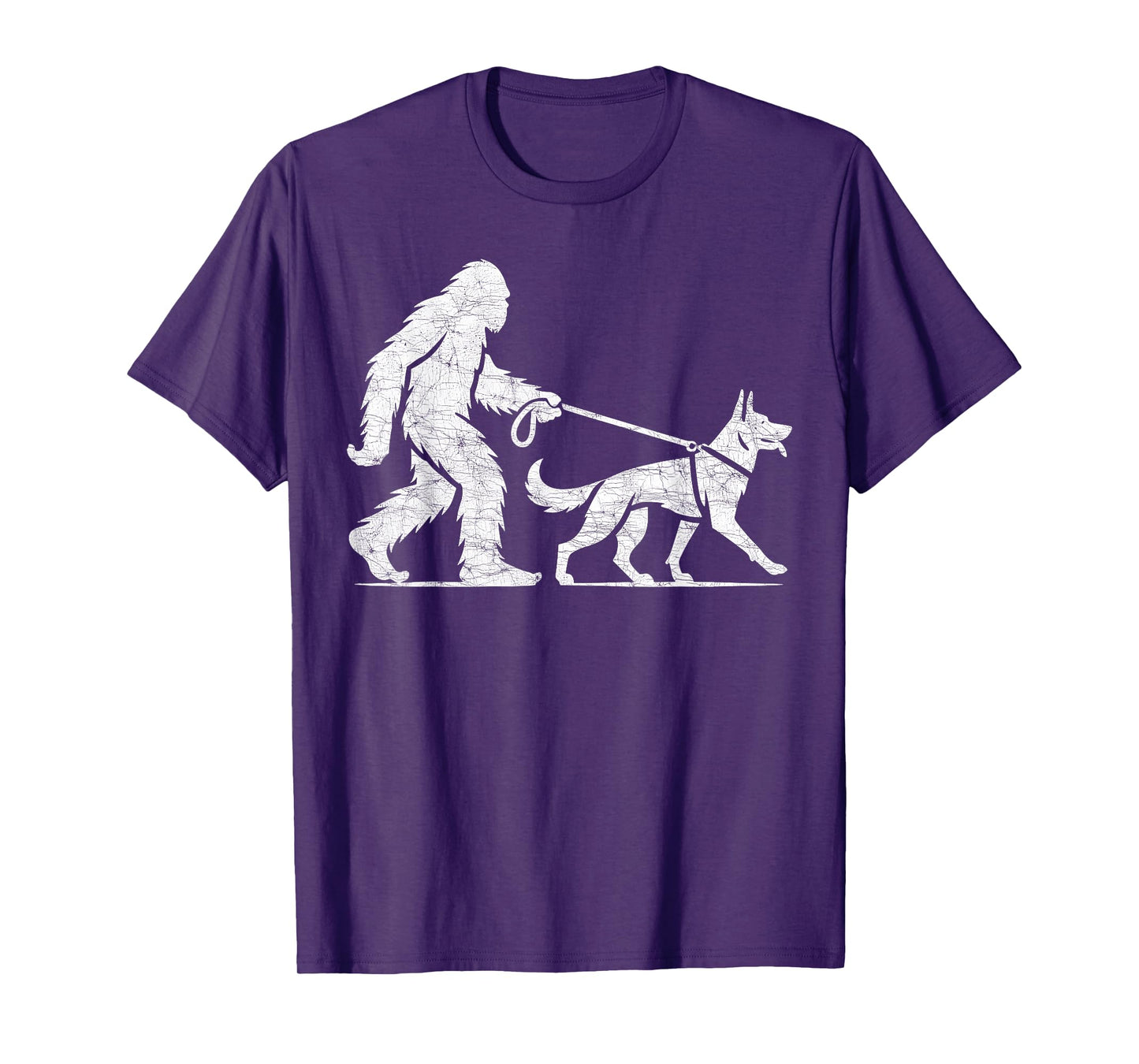 Bigfoot Walking German Shepherd Dog Lover Sasquatch T-Shirt