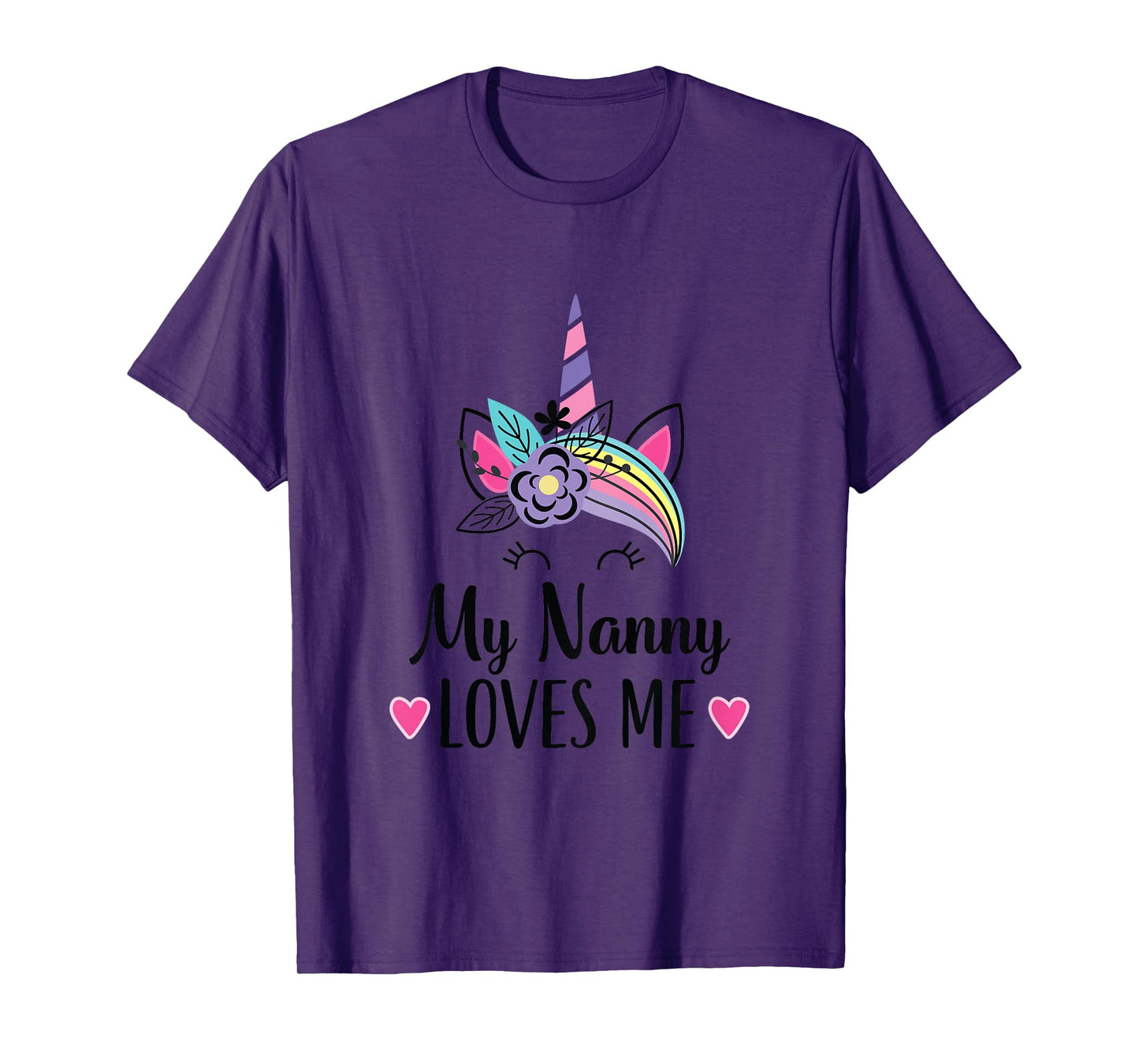 Kids My Nanny Loves Me Granddaughter Unicorn T-Shirt