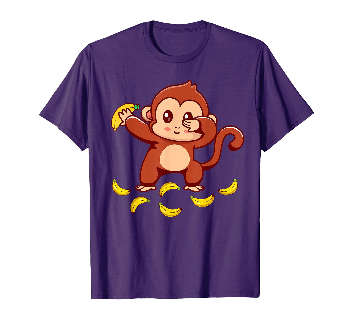 Monkey Shirt Kids Dabbing Monkey With Bananas Plush Toddler T-Shirt