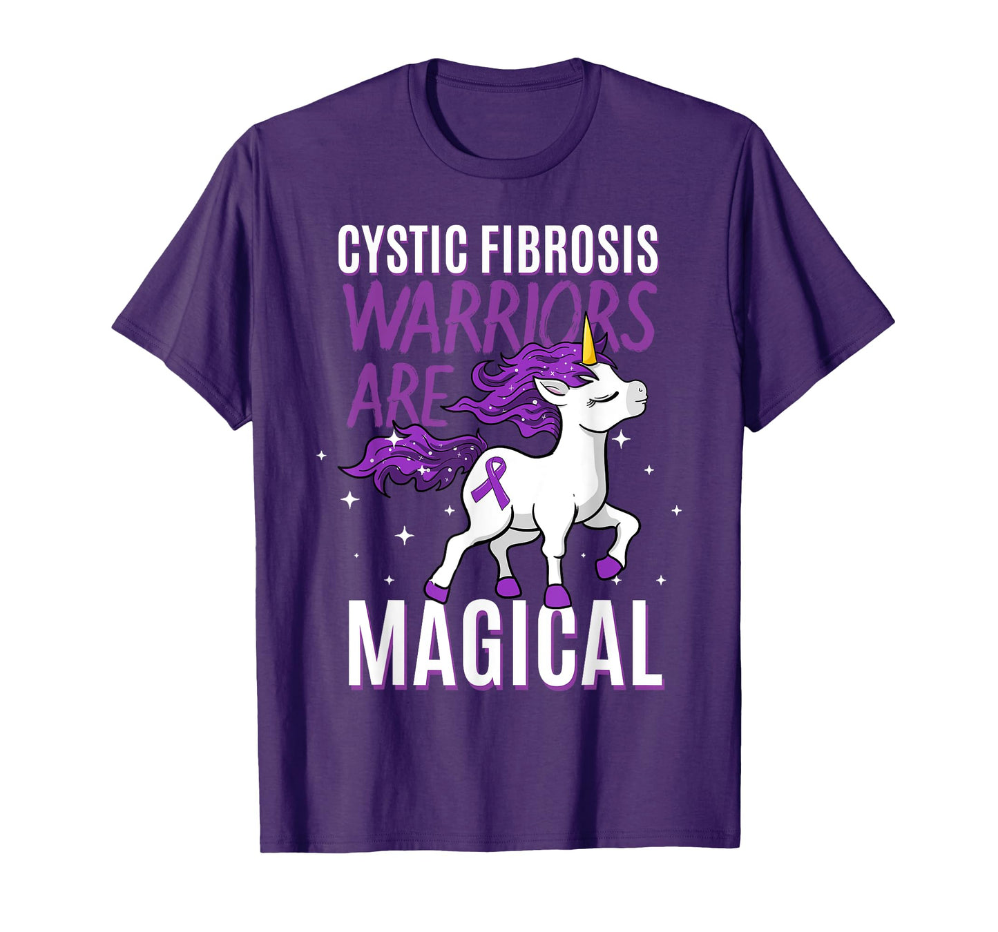 Cystic Fibrosis Warrior Magical Unicorn Purple Pulmonologist T-Shirt