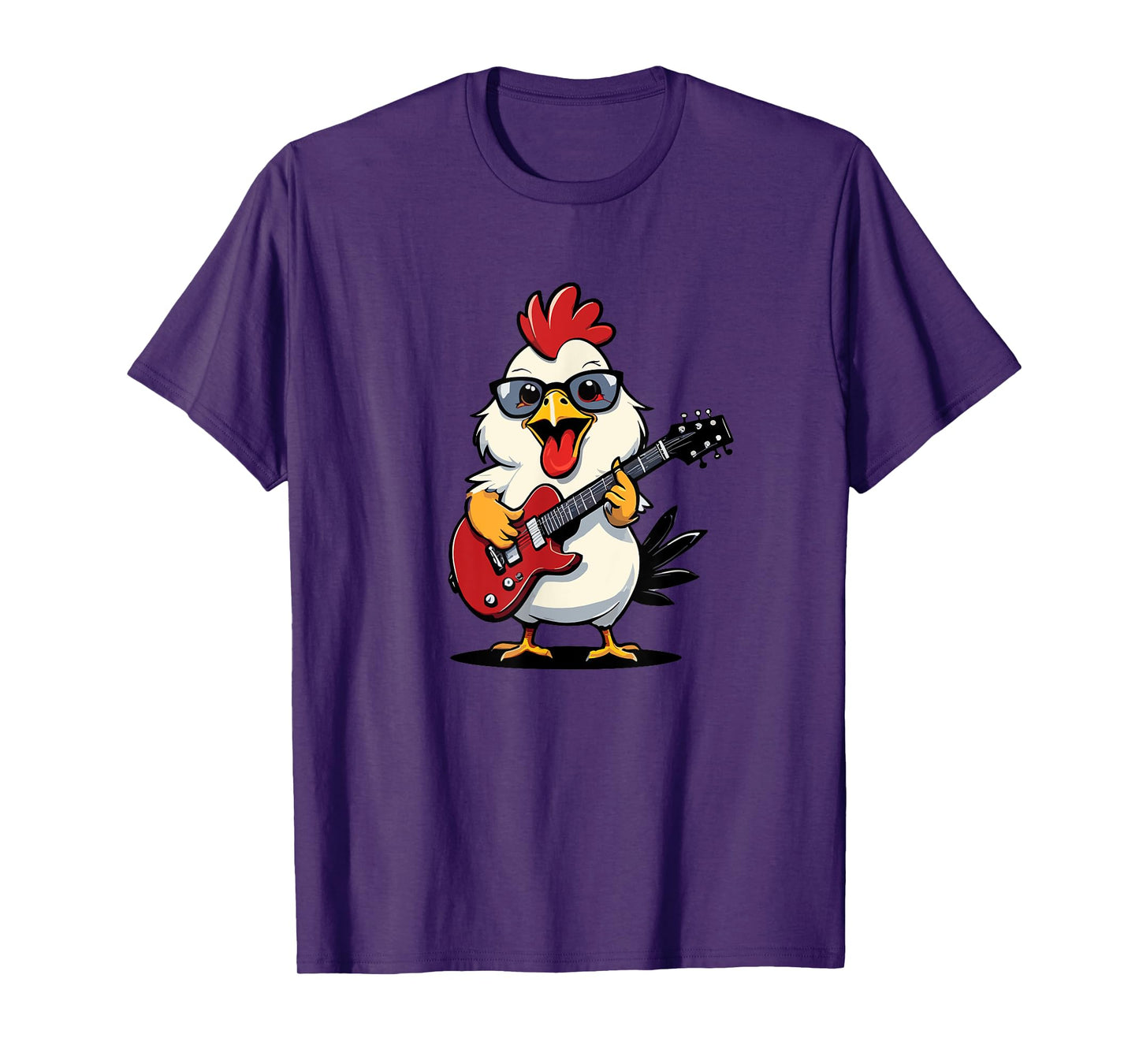Chicken playing Electric Guitar, Chicken Guitarist T-Shirt