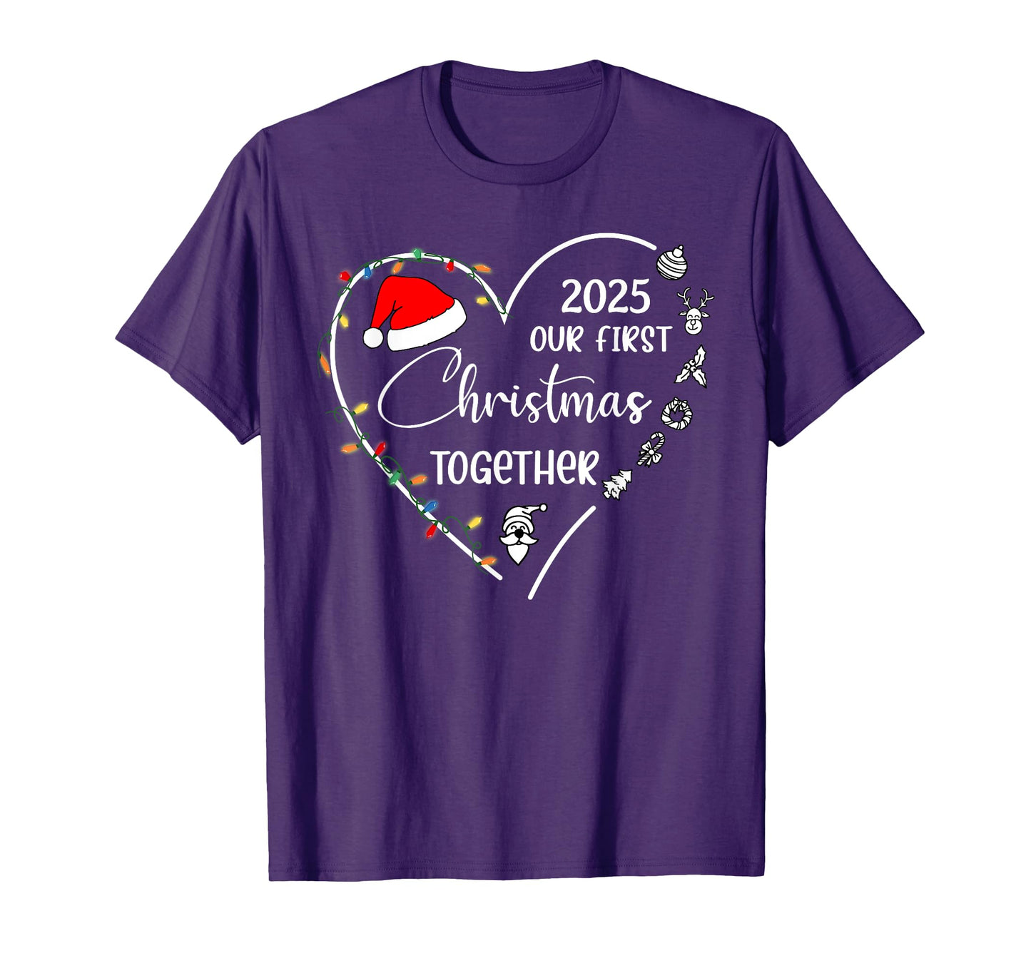 Our First Christmas Together 2025 Matching Christmas Couples T-Shirt