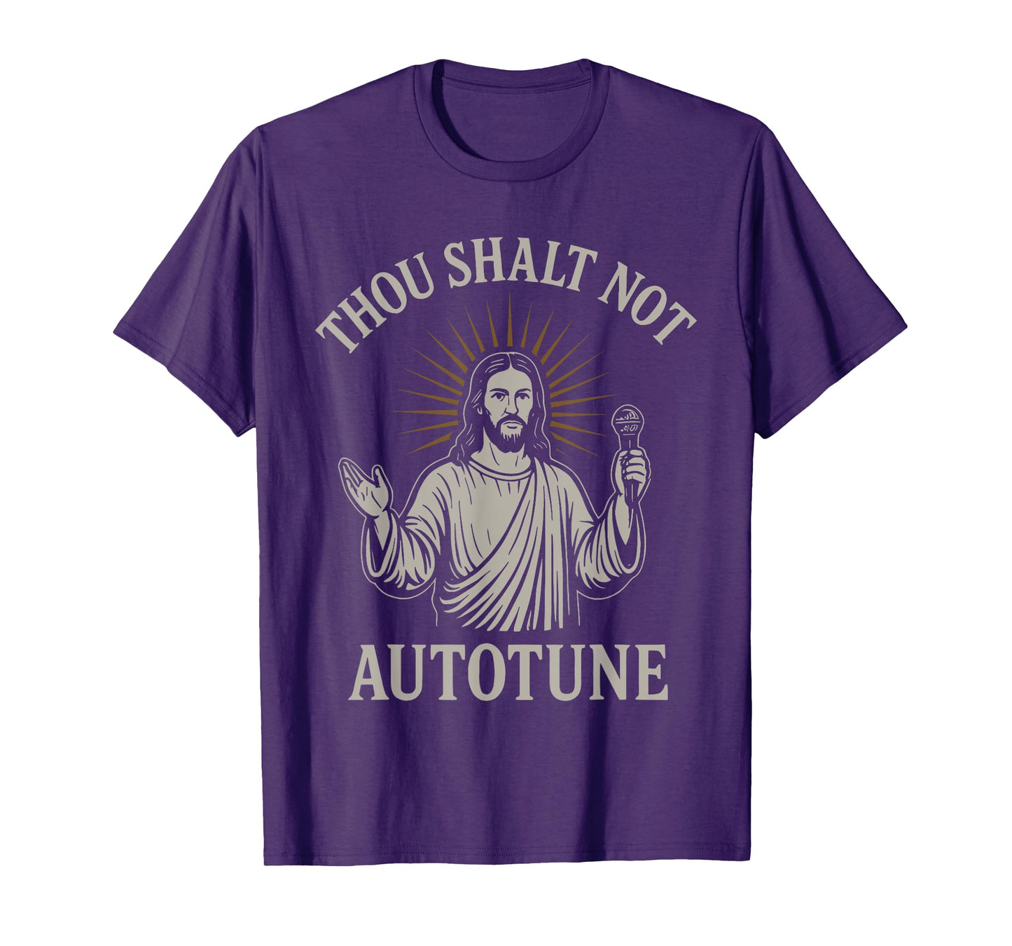 Thou Shalt Not Autotune Funny Vintage Christian Jesus Singer T-Shirt