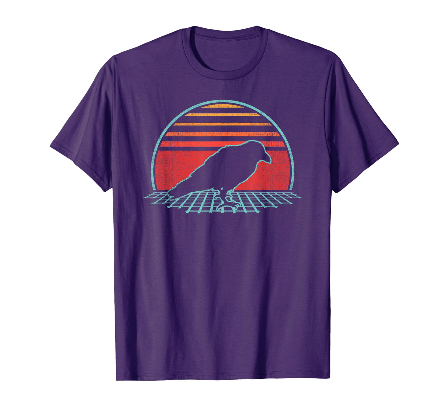 Raven Crow Lover Bird Animal Retro Vintage 80s Style T-Shirt
