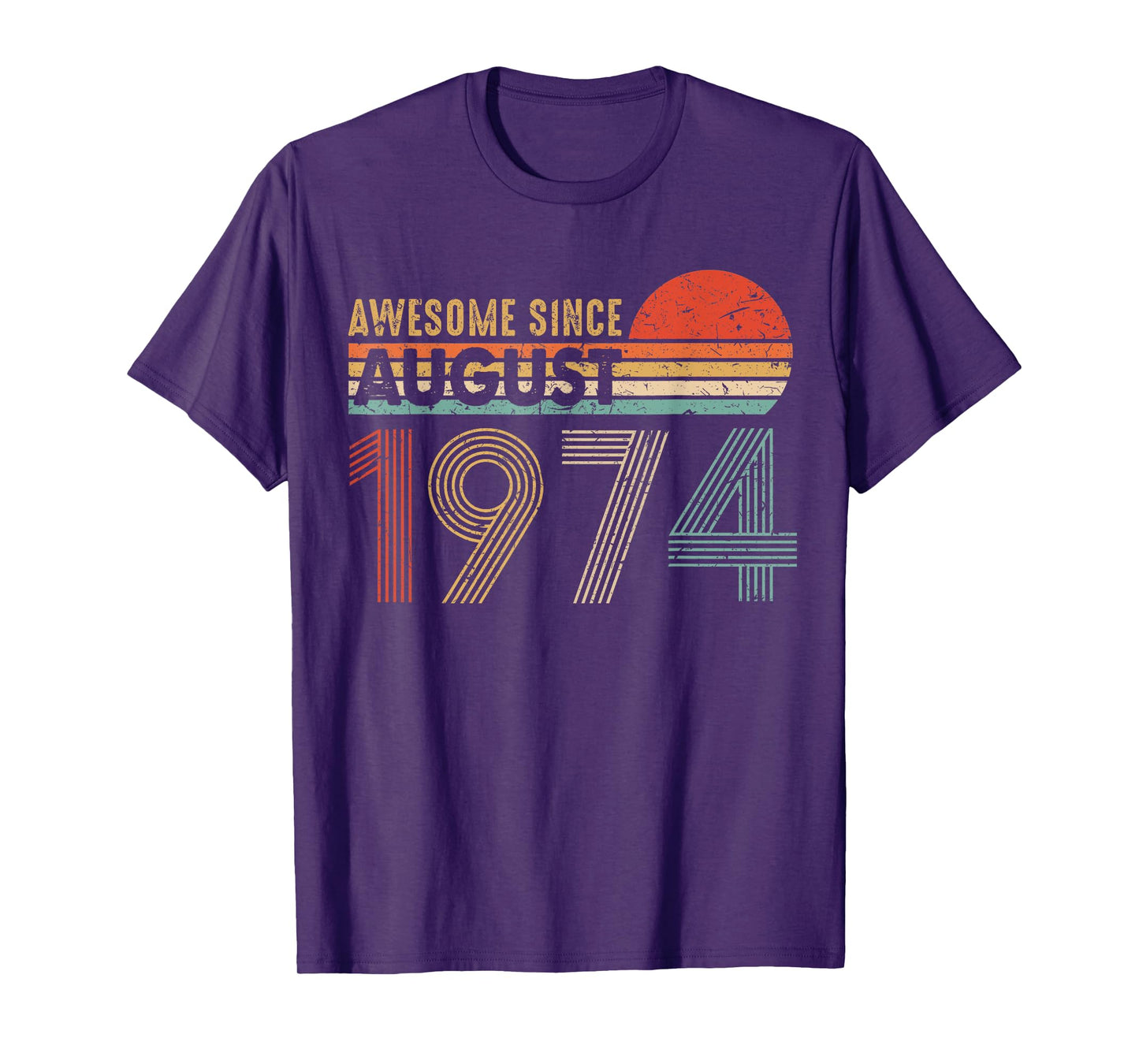 Awesome Since AUGUST 1974 45th Birthday Gift Sunset T-Shirt T-Shirt