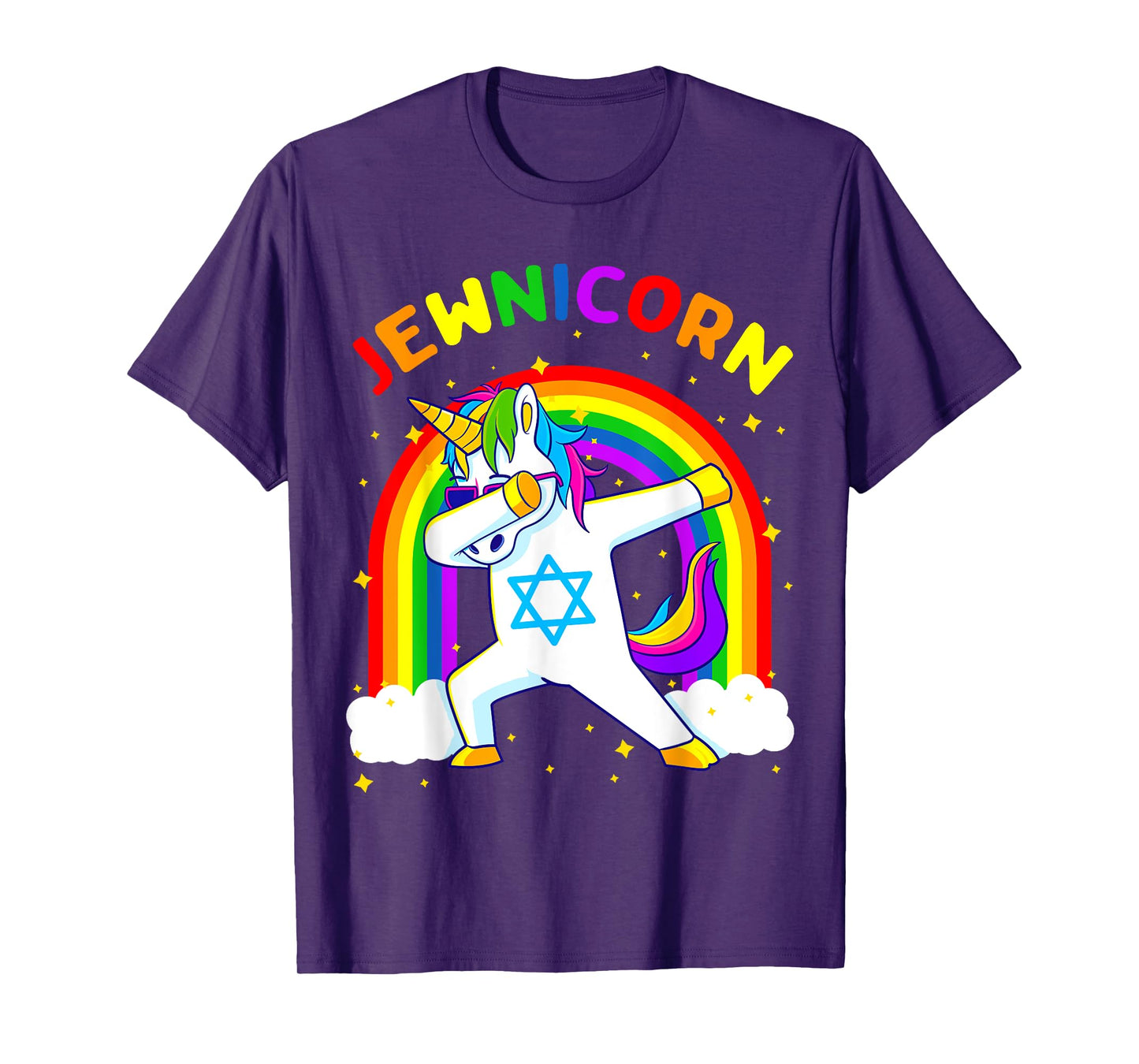 Jewnicorn Hanukkah Dabbing Unicorn Chanukah Women Girls Gift T-Shirt