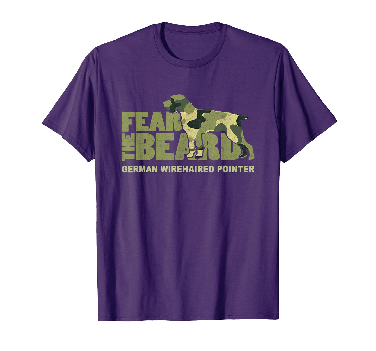 Fear the Beard - Camo German Wirehaired Pointer Hunting Dog T-Shirt