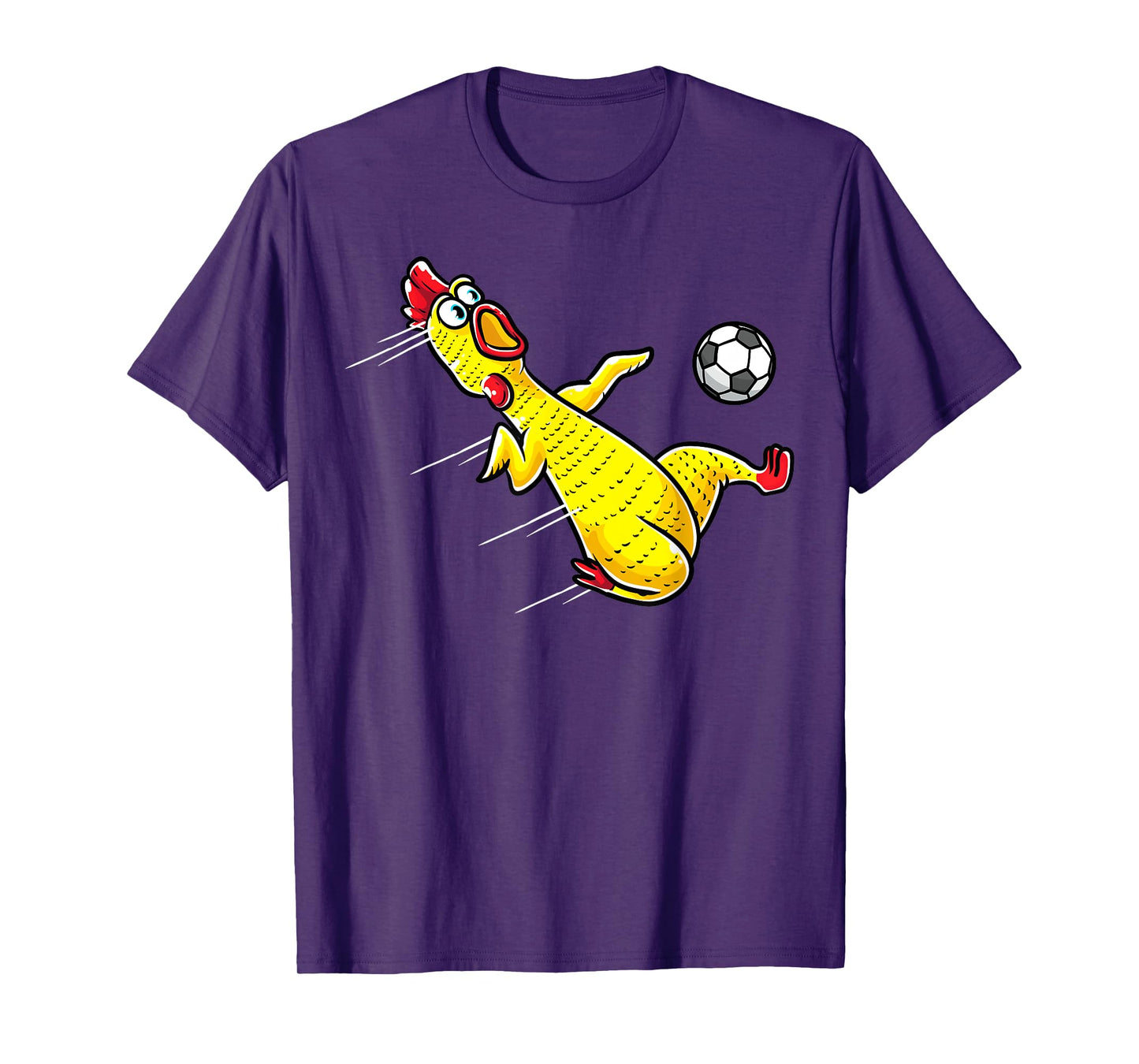 Funny Rubber Chicken With Soccer Sports Men Kids T-Shirt