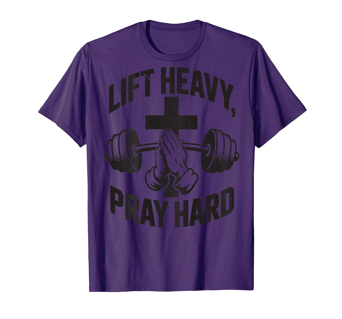 Christian Workout Lift Heavy Pray Hard Jesus Gym Christian T-Shirt