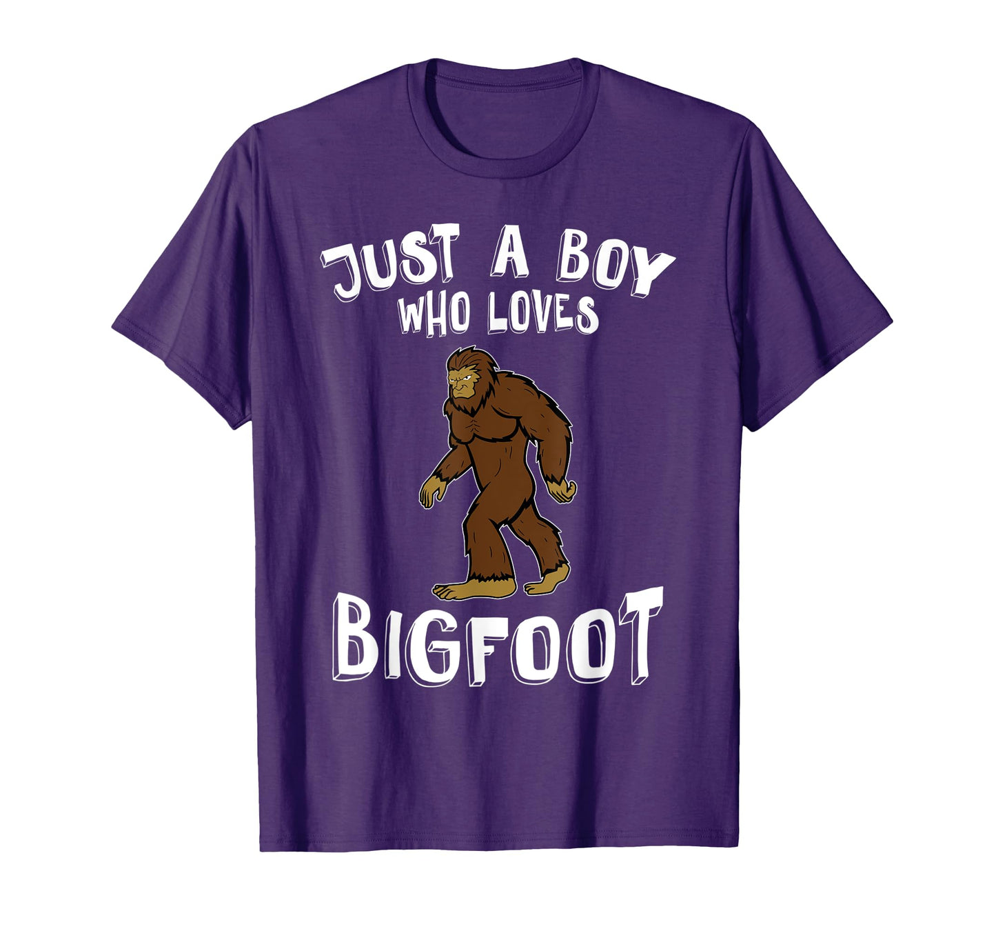 Just A Boy Who Loves Bigfoot Hunter Animal Lover Camping T-Shirt