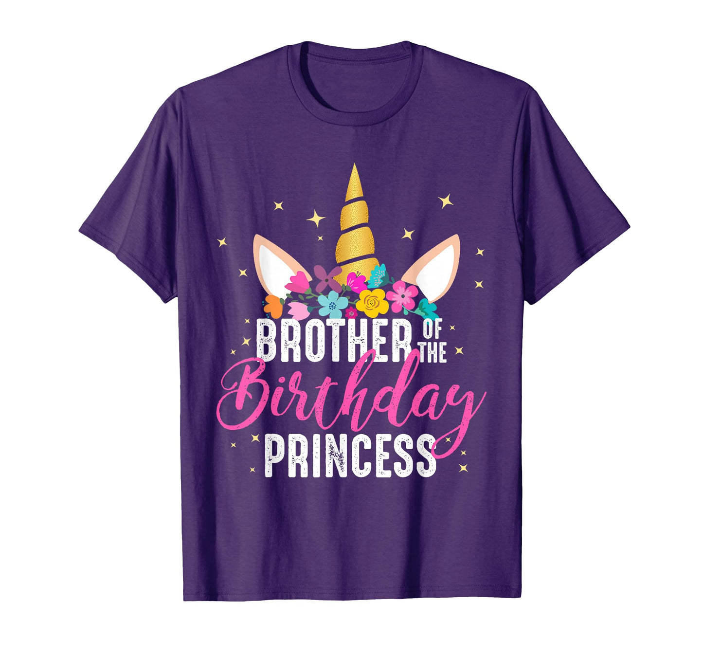 Brother Of The Birthday Princess Gift Unicorn Birthday T-Shirt
