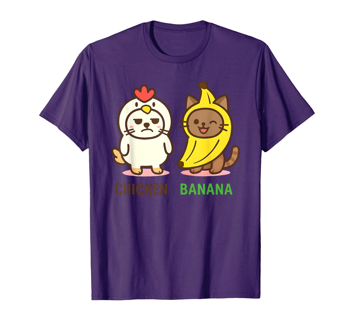 Cute Animals in Chicken and Banana Costumes Kawaii T-Shirt