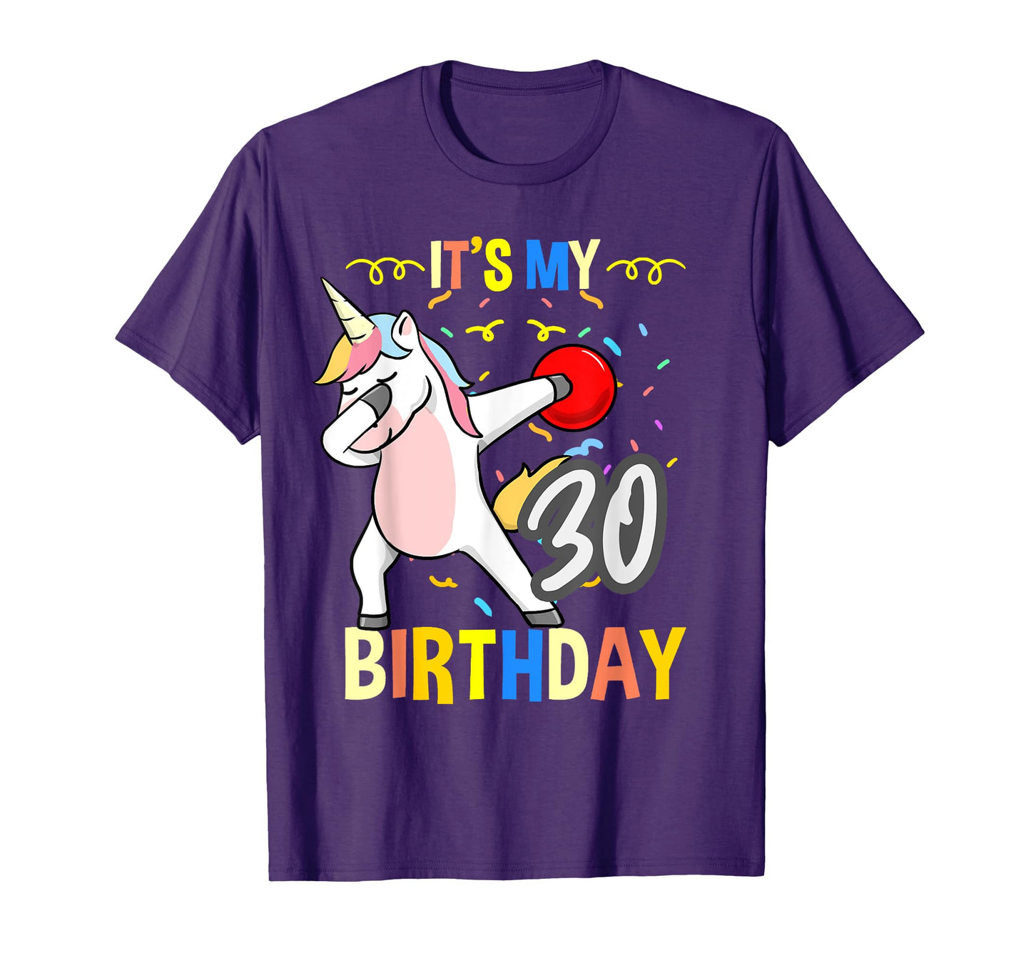 Its My 30th Birthday Dabbing Unicorn Bowling T-Shirt