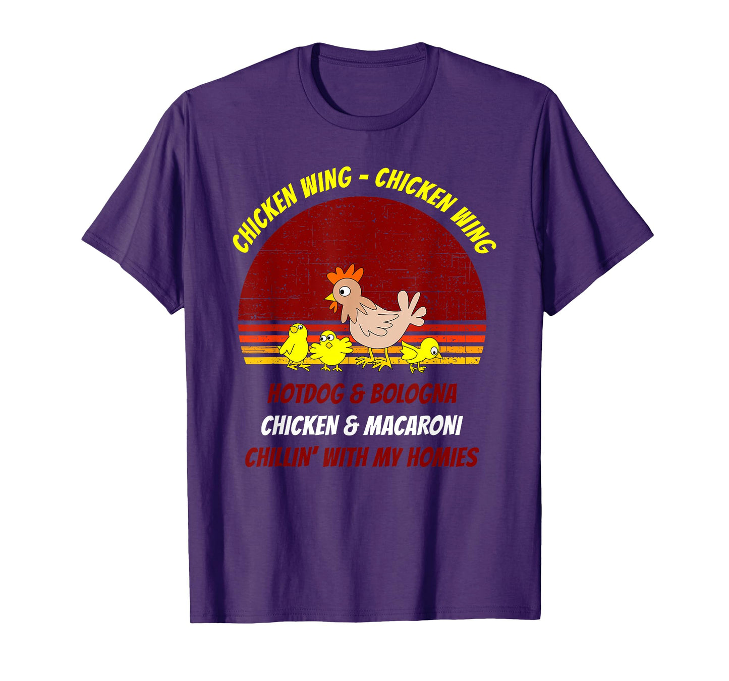 Chicken Wing Shirt Kids Retro Sunset For Boys Girls T-Shirt