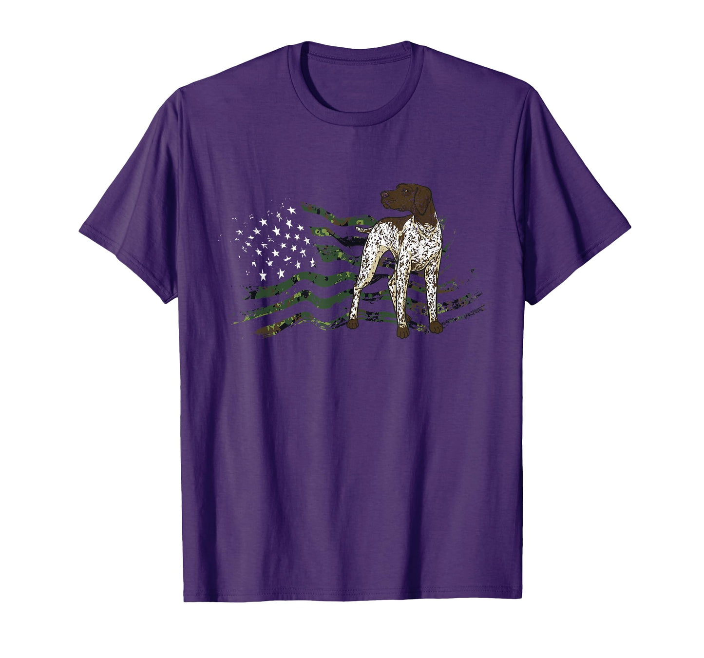 German Shorthaired Pointer American Flag GSP Dog T-Shirt