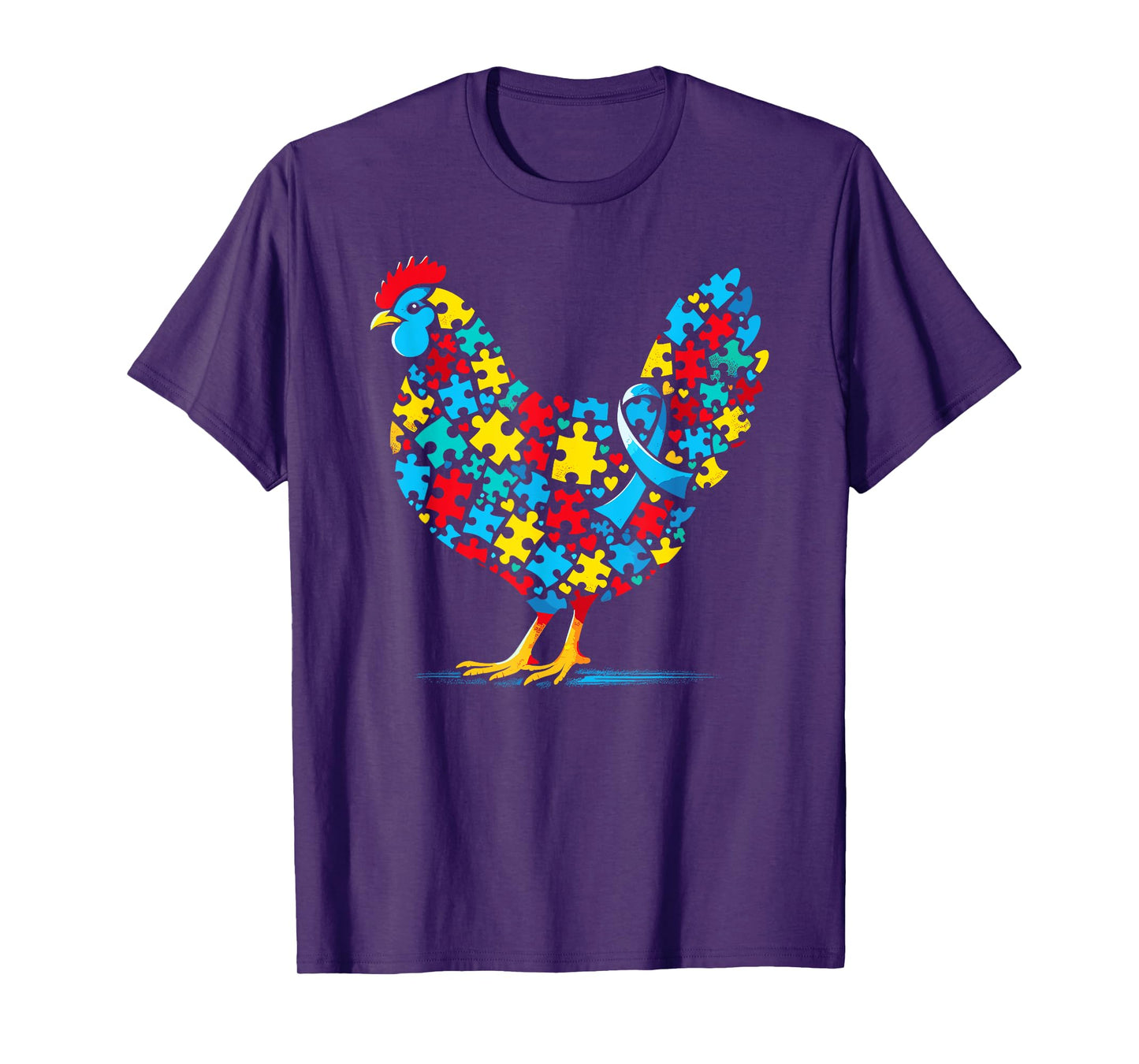 Chicken Puzzle Autism Awareness Autistic Womens Mens Kids T-Shirt