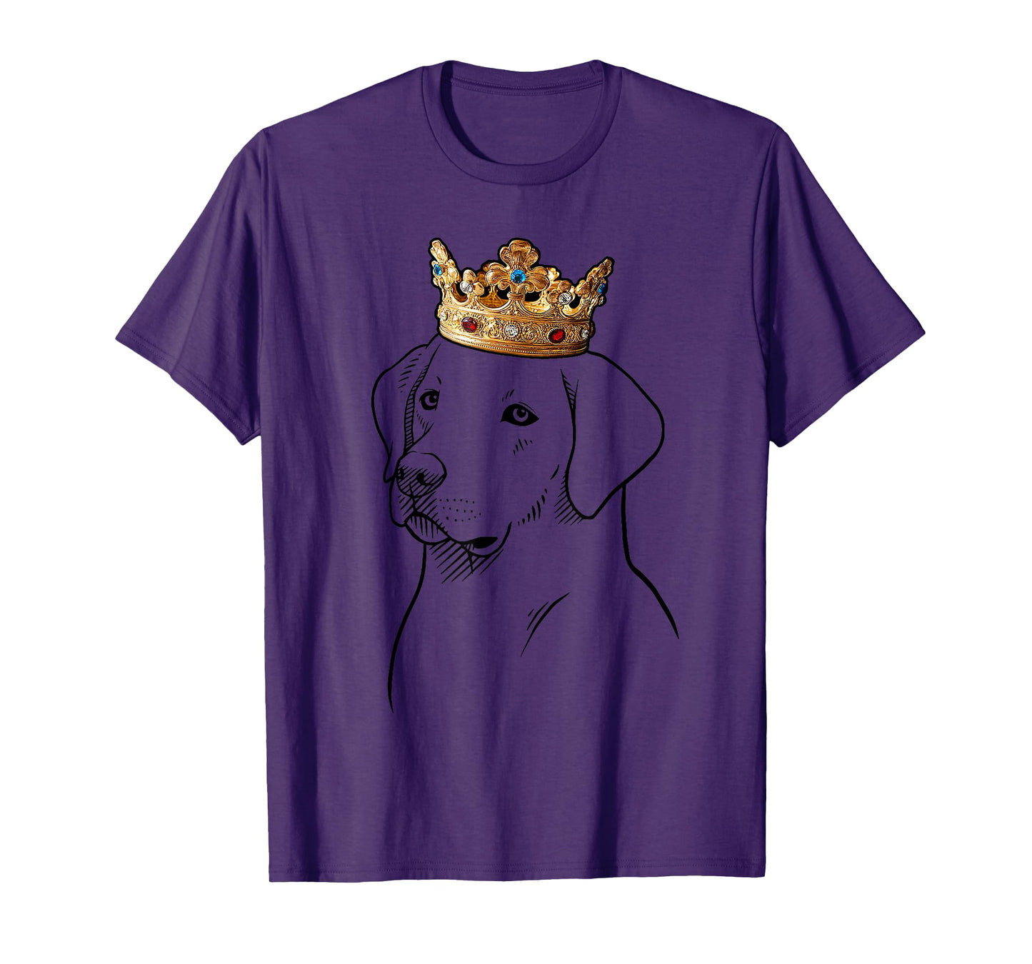 Labrador Retriever Dog Wearing Crown T-Shirt for Men Women Kids