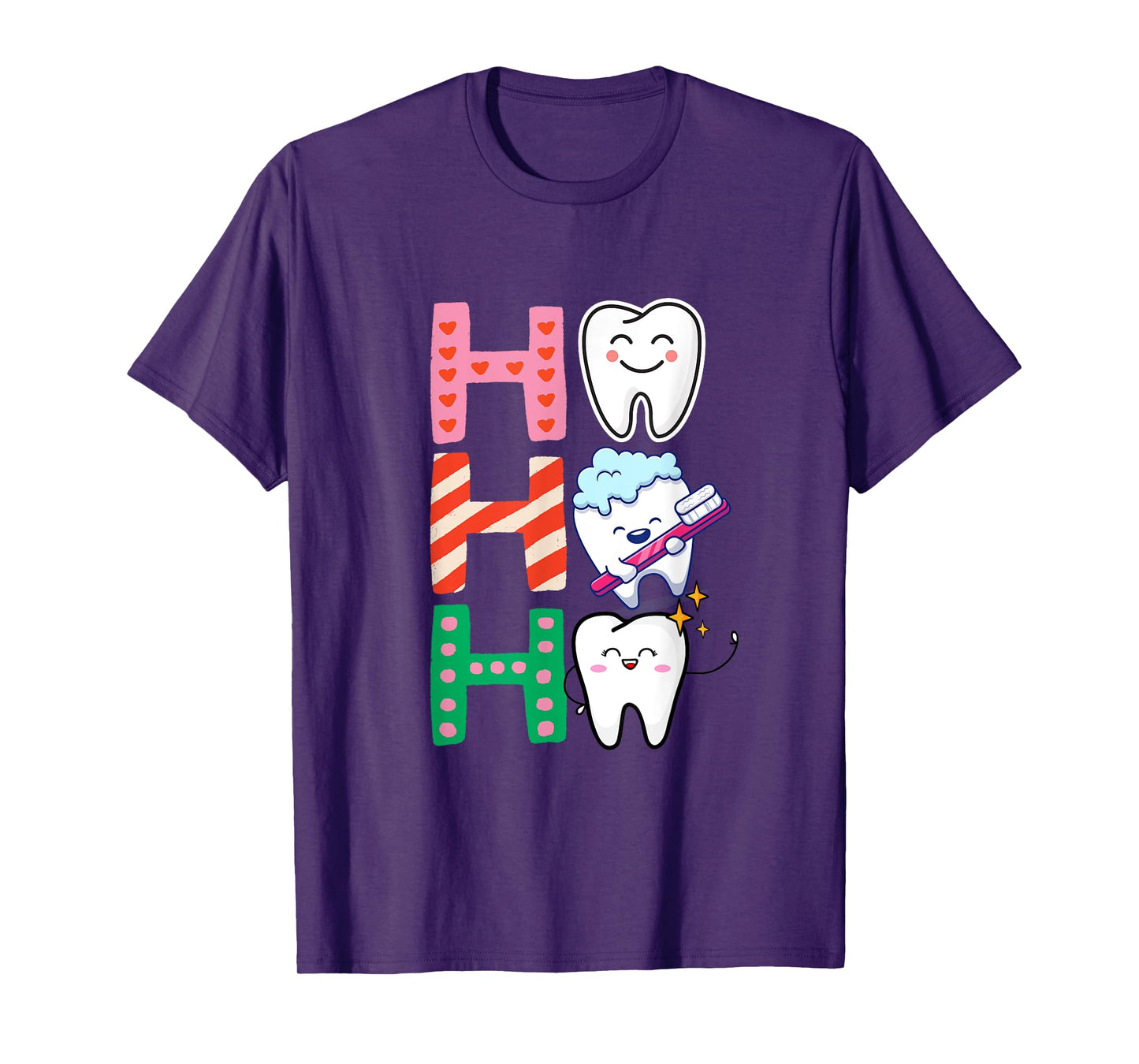 Funny Tooth Christmas Dentist Xmas Dental Assistant Ho Ho Ho T-Shirt