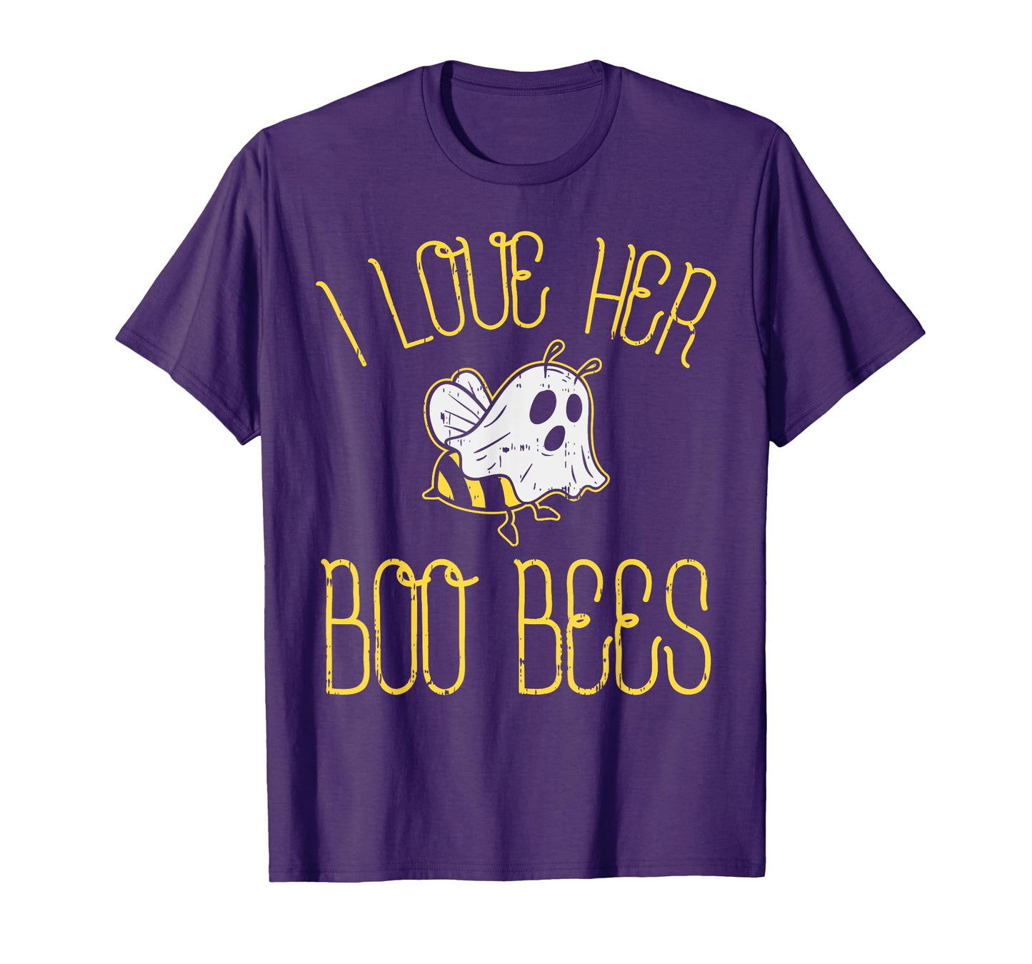 I Love Her Boo Bees Couples Halloween Adult Costume His Men T-Shirt