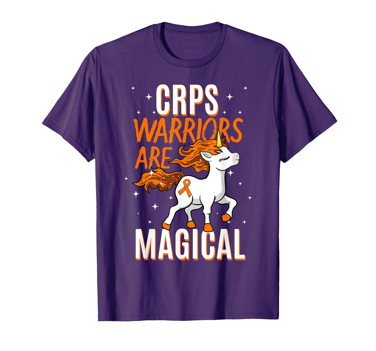 CRPS Warrior Magical Unicorn Orange Ribbon Causalgia RSD T-Shirt
