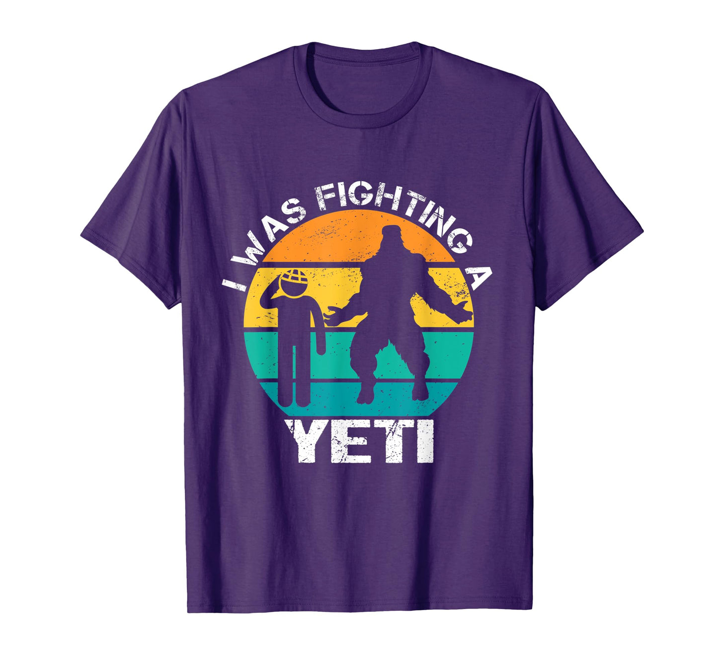 I Was Fighting A Yeti Bigfoot Funny Head Injury Concussion T-Shirt