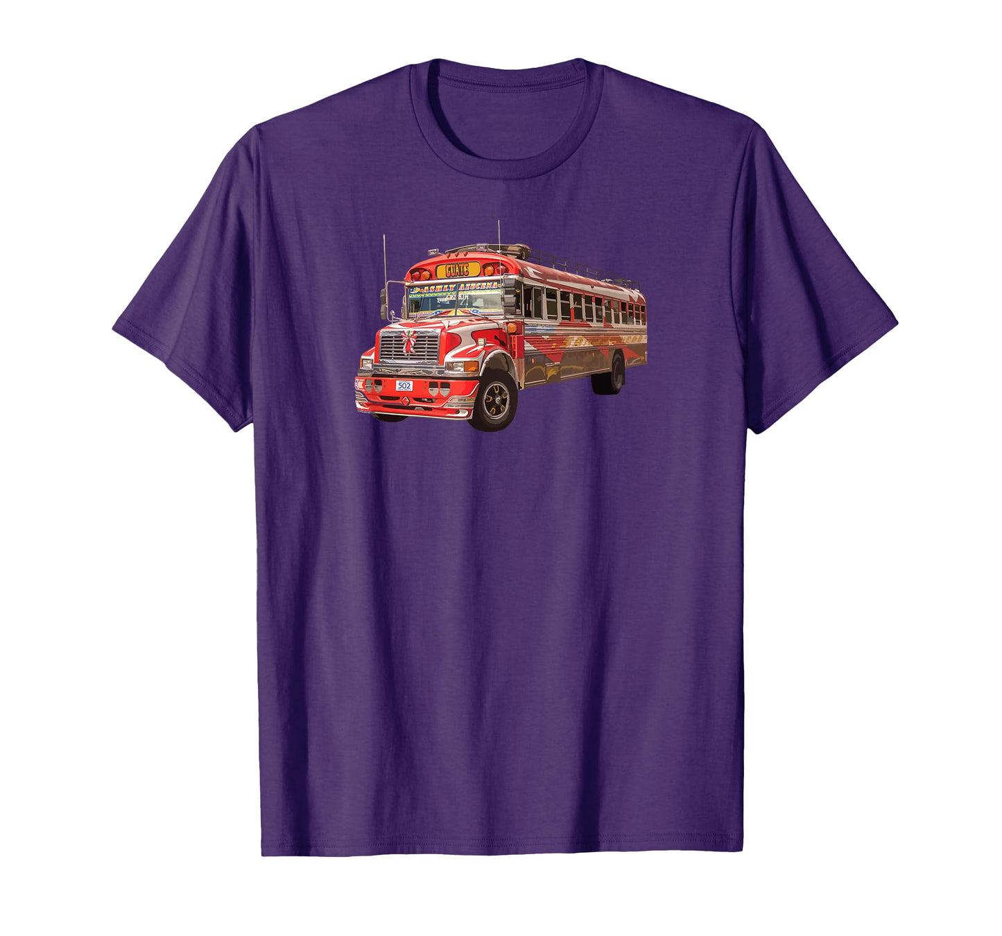 Chicken Bus Guatemala Antigua Quetzal Guate Tikal Mayan 502 T-Shirt