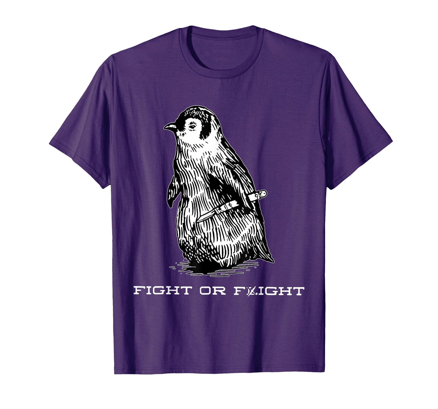 Fight or Flight Funny Penguin Funny Meme North Pole Penguin T-Shirt