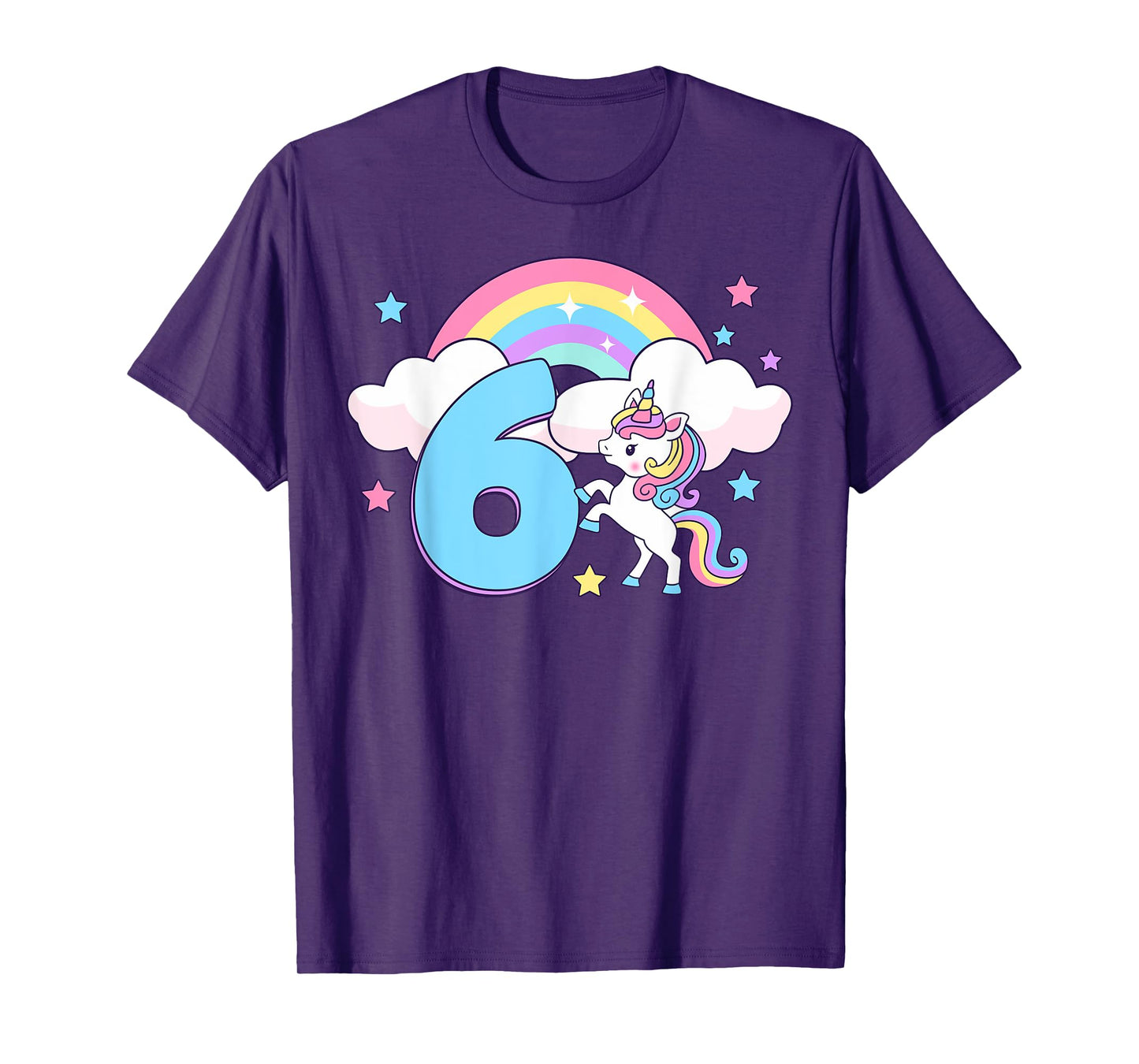 It's My Birthday Cute Unicorn Rainbow 6 Years Old Kids Girls T-Shirt