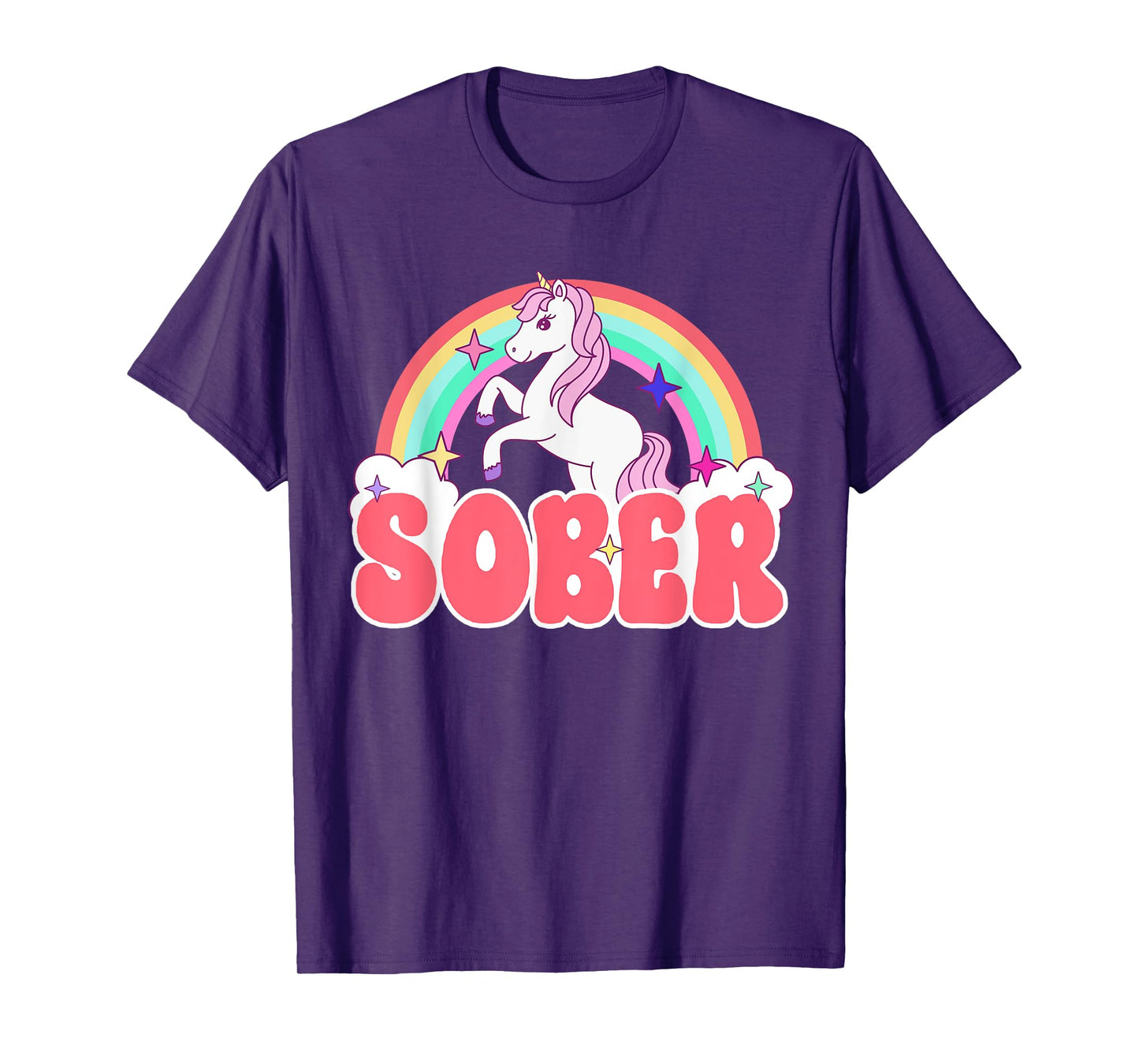 Sober Unicorn AA NA Recovery Gift Sober Sobriety Alcoholics T-Shirt