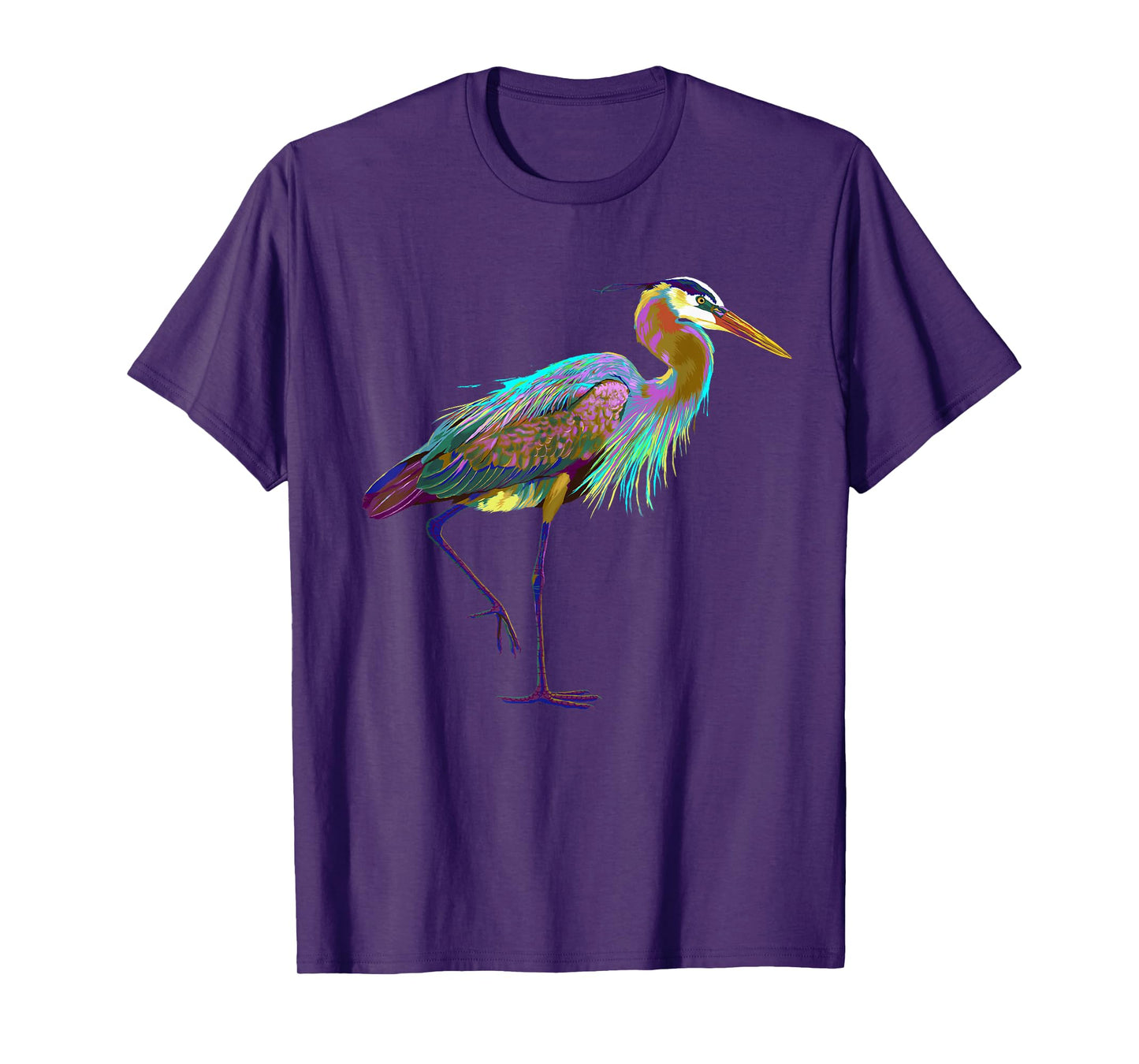 Colourful Splash Bird Blue Heron T-Shirt