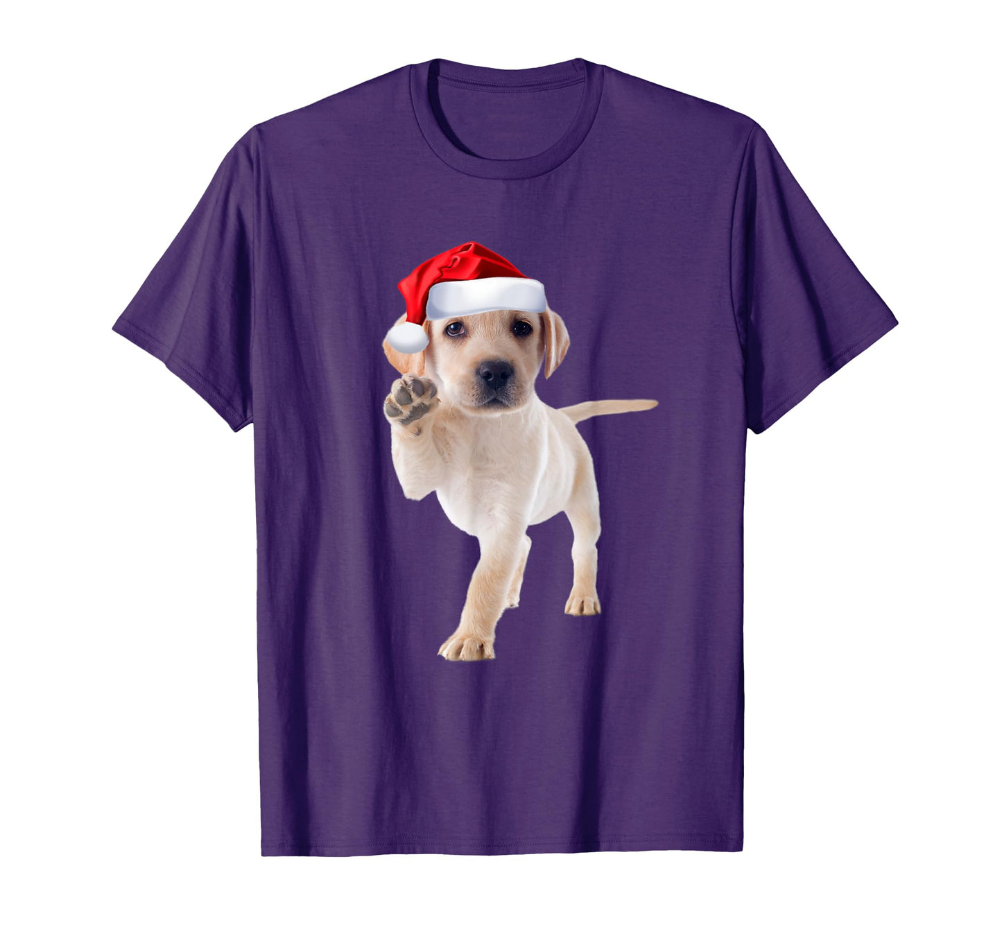 Cute Yellow Lab Puppy Shirt Santa Hat Funny Christmas Gift T-Shirt