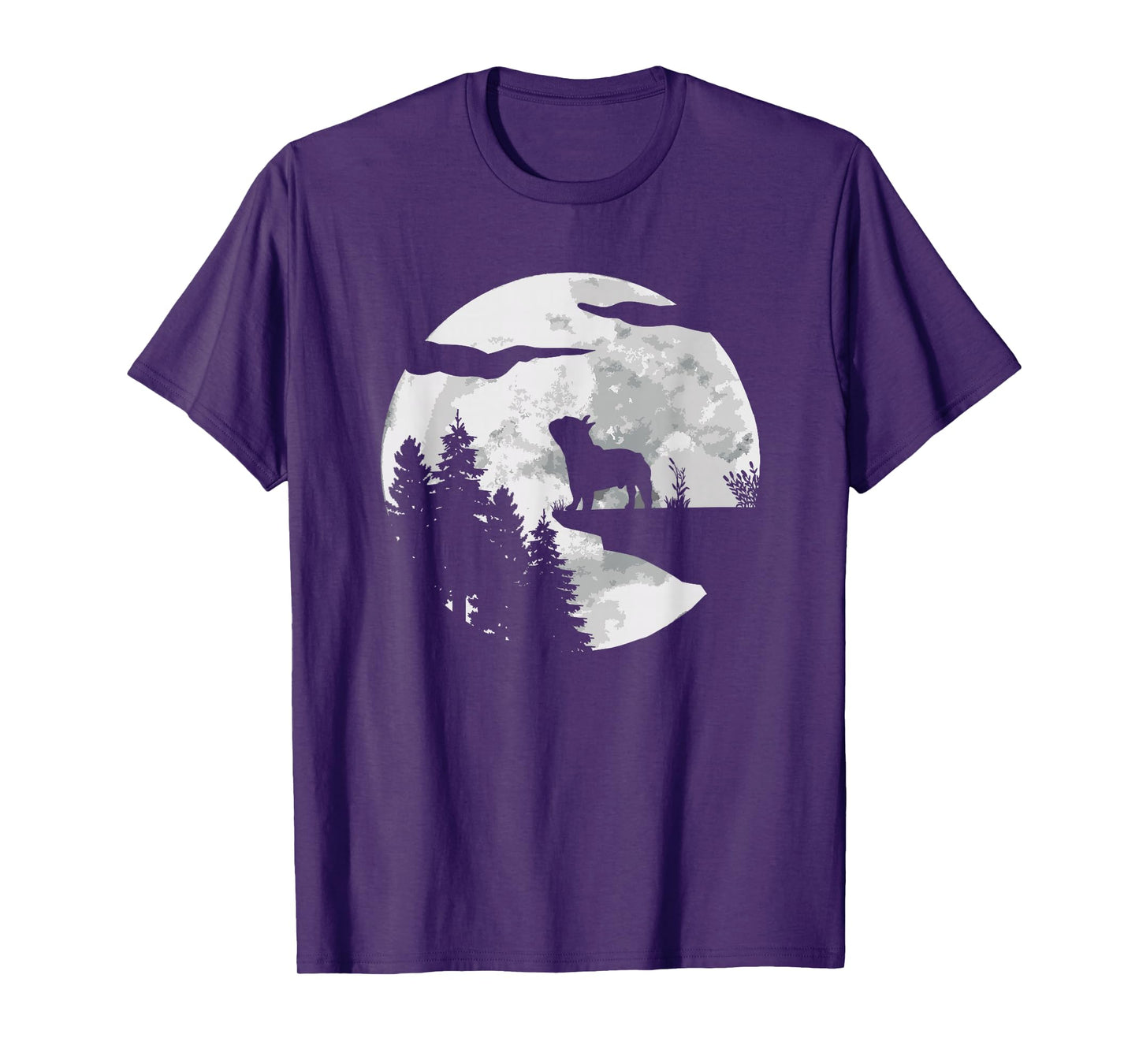 French Bulldog Full Moon At Night - Dog Lover French Bulldog T-Shirt
