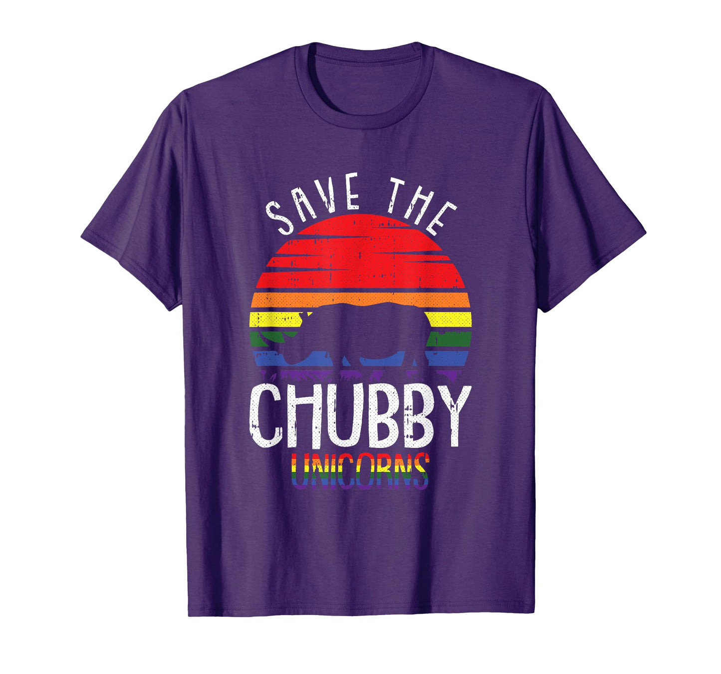 Save The Chubby Unicorn Gay Pride Rhino LGBT-Q Proud Ally T-Shirt