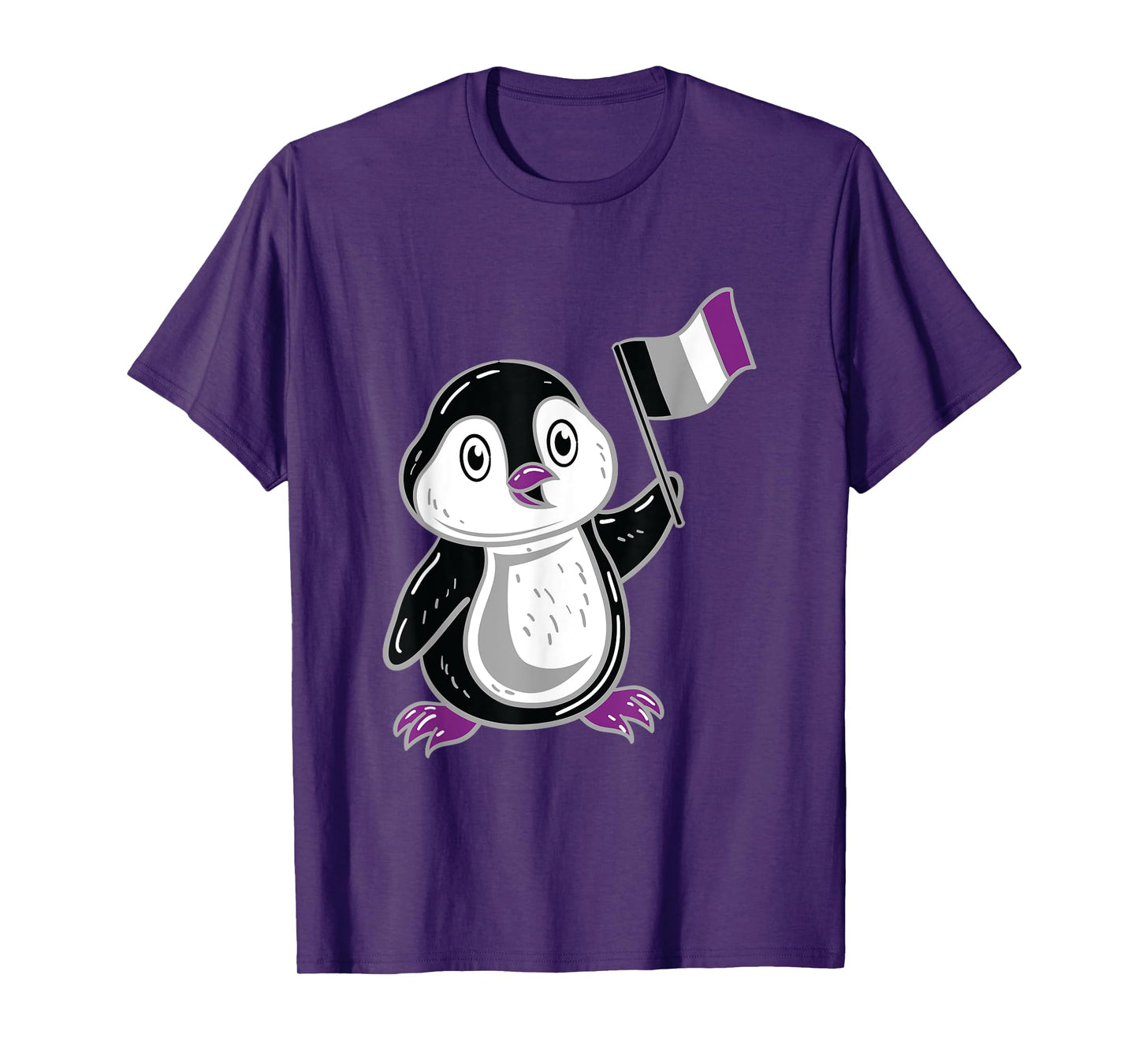 Penguin With Asexual Pride Flag T-Shirt