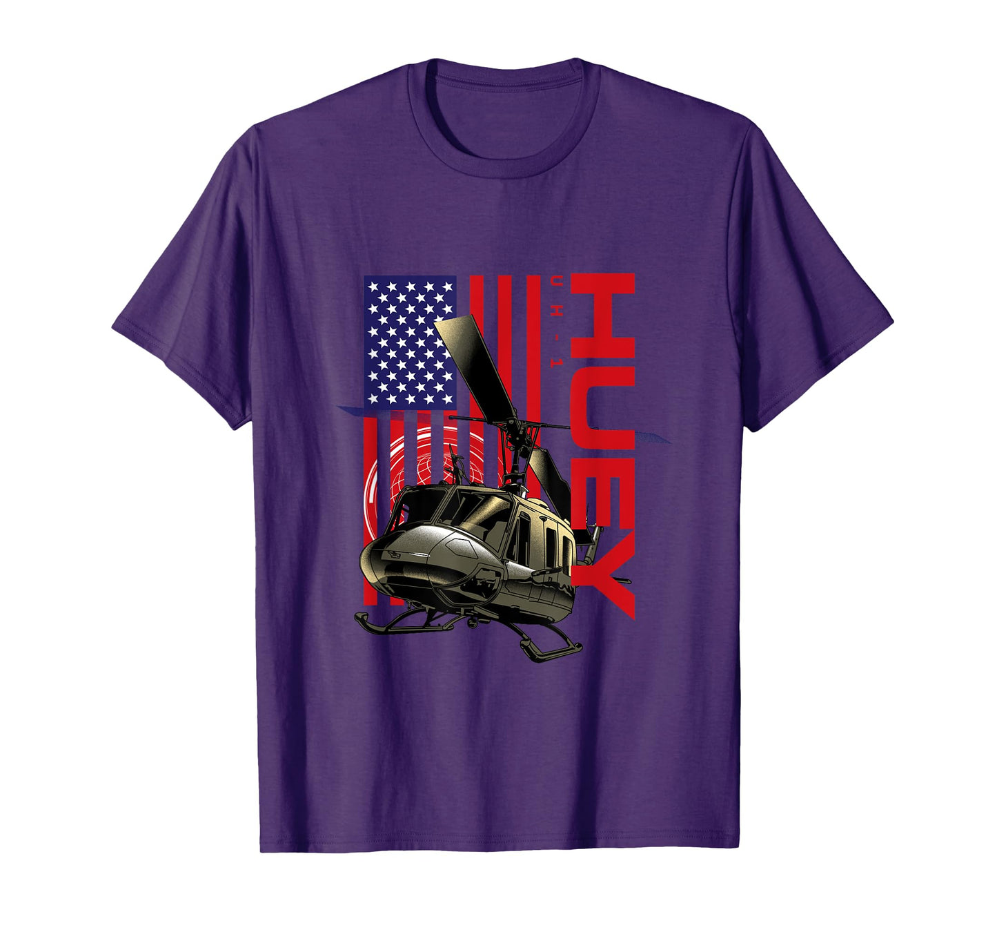 The Warbird Collection Huey Military Helicopter T-Shirt - Men's Black Classic Fit Short Sleeve