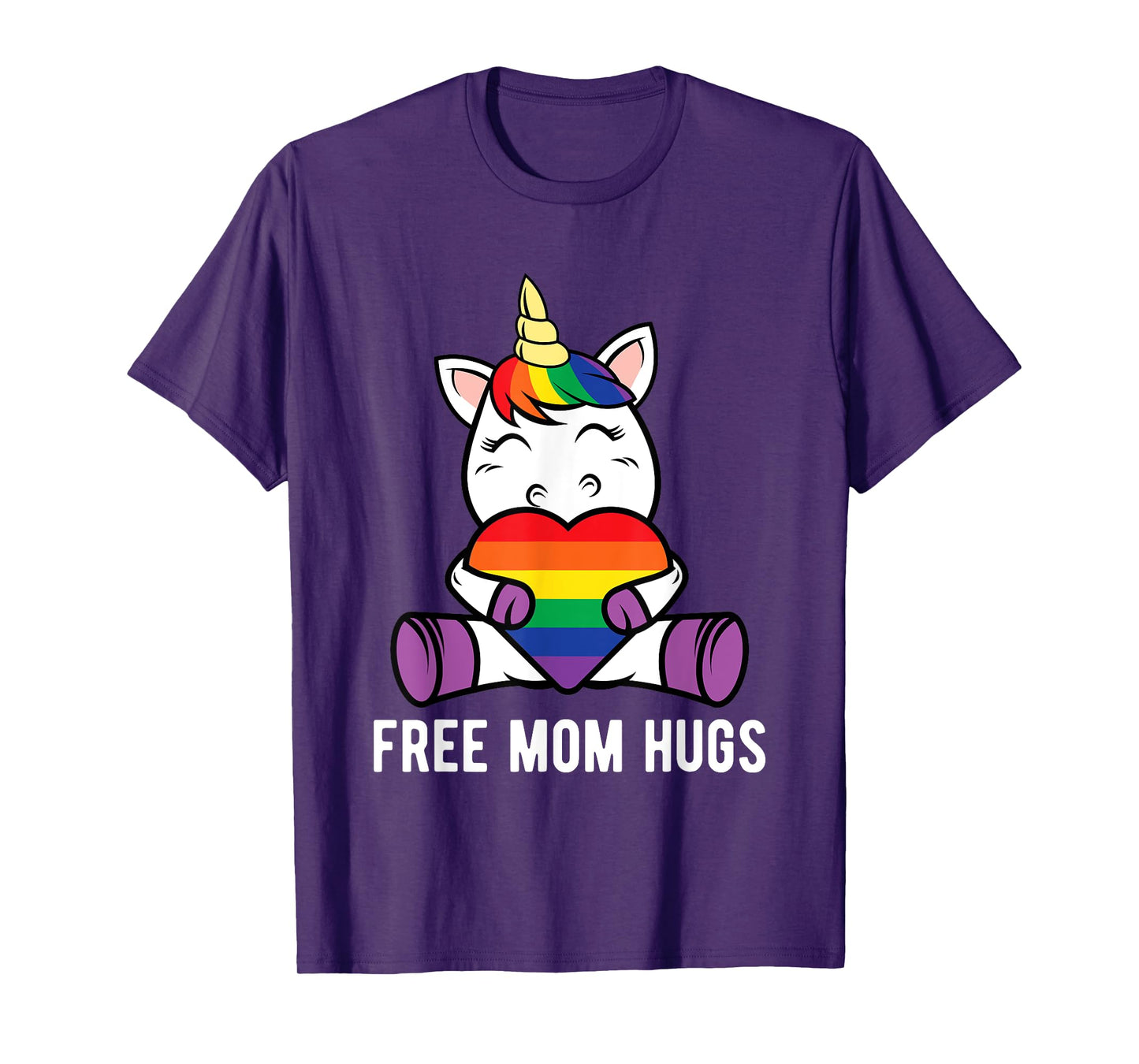 Free Mom Hugs Funny Unicorn Gay LGBT Pride Month Gift T-Shirt