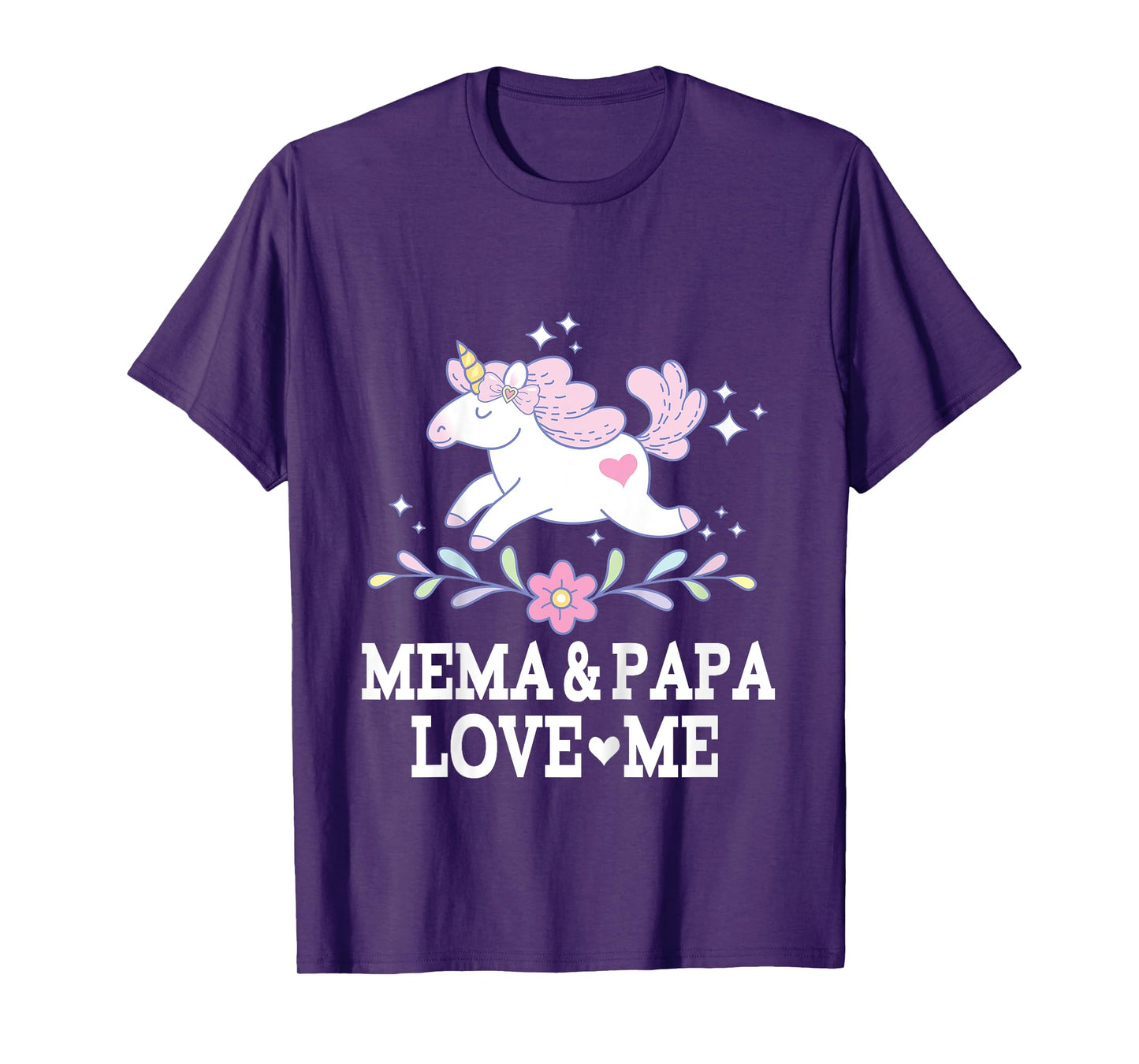 Mema And Papa Love Me Granddaughter Unicorn T-Shirt