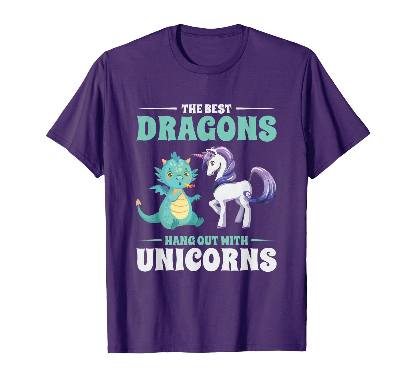 Funny Best Dragons Hangout With Unicorns Friendship Gift T-Shirt