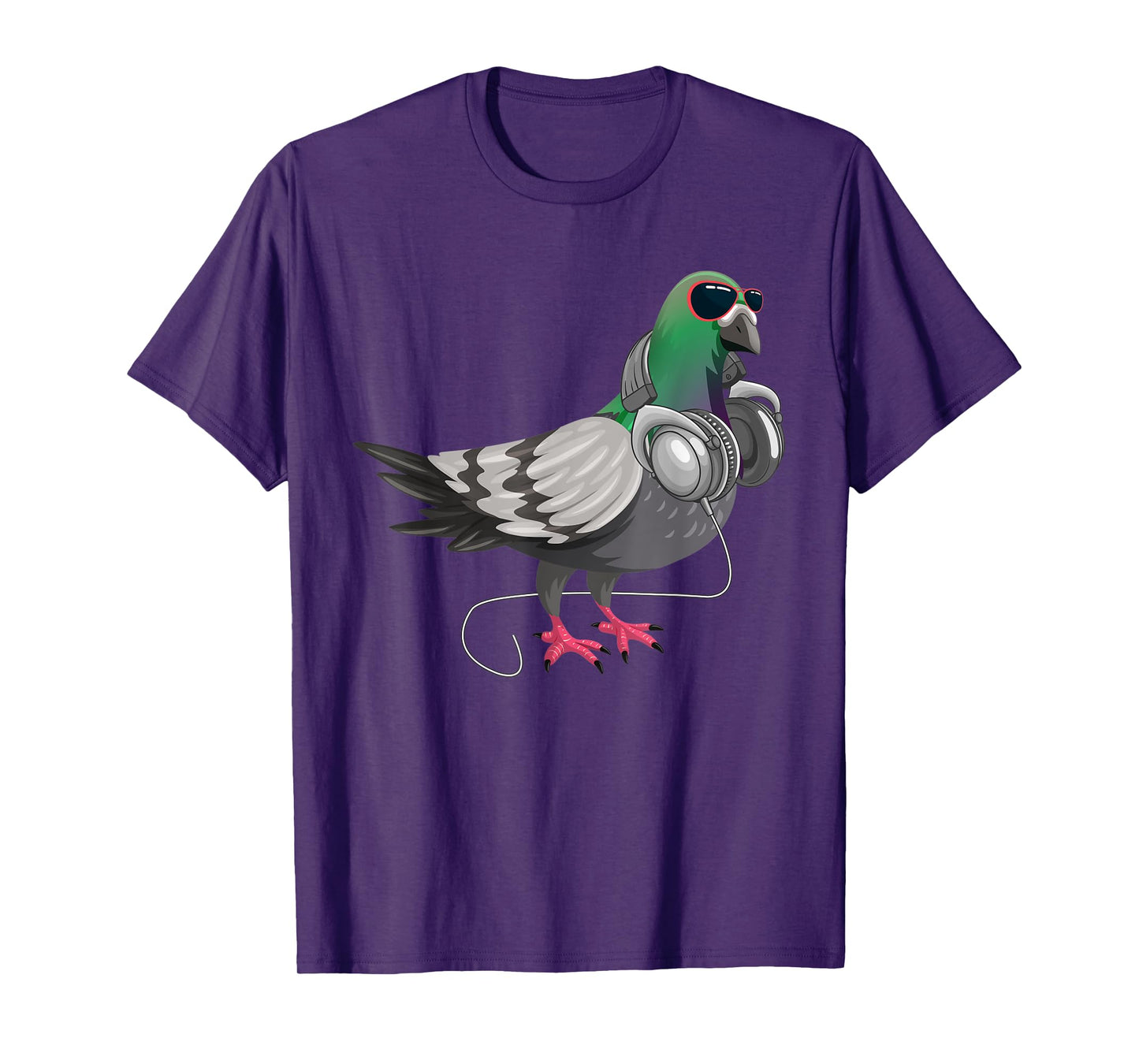 Funny Techno Pigeon Headphone Music Bird T-Shirt