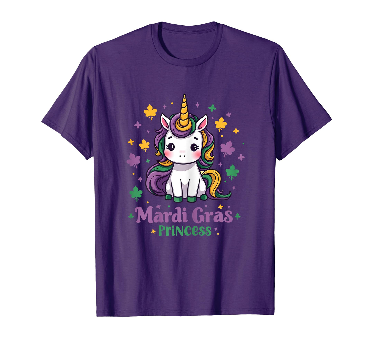 Mardi Gras Princess Unicorn Fat Tuesday Girls Kids Toddler T-Shirt