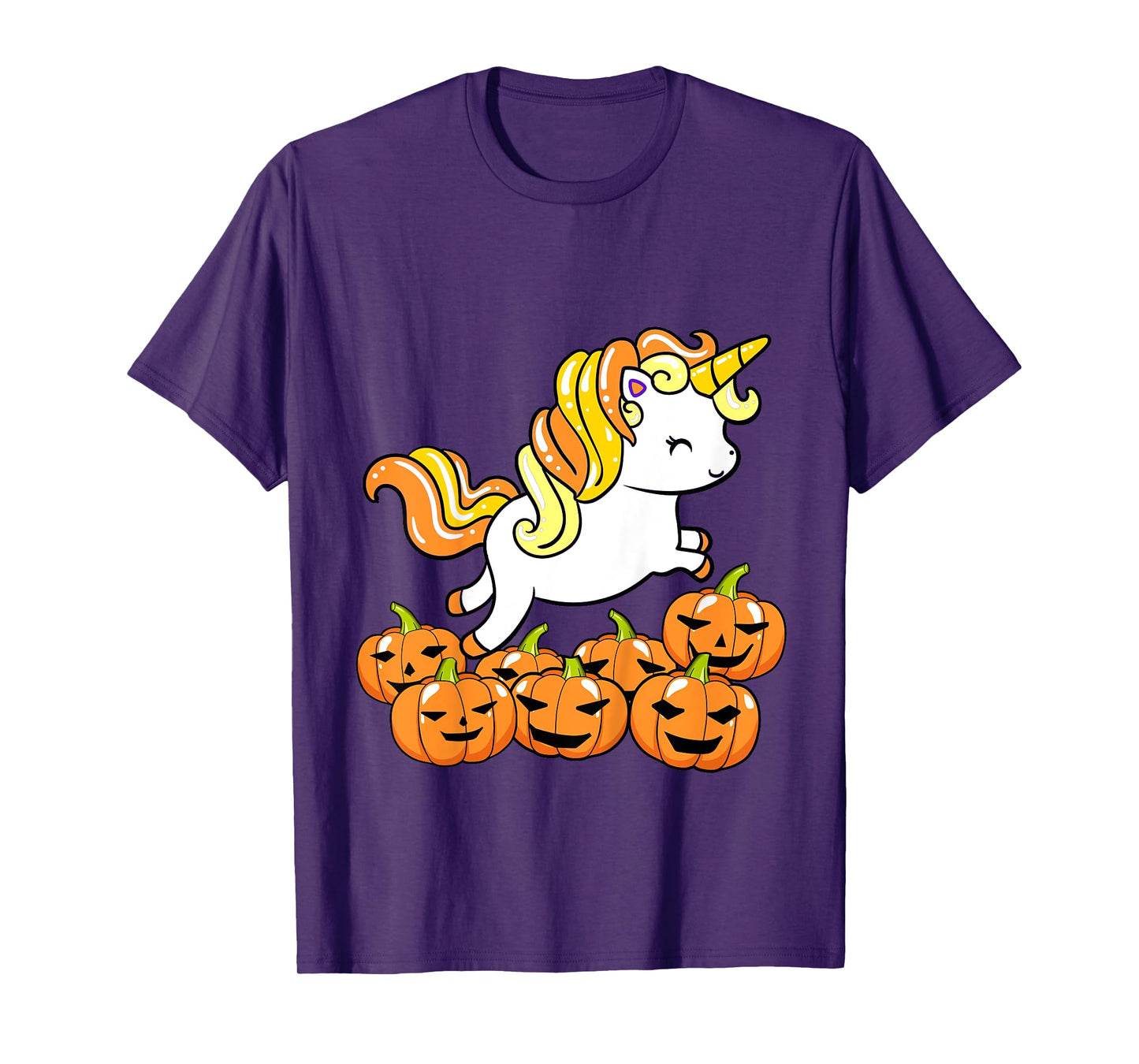 Kids Girls Unicorn Halloween Jack O Lantern Pumpkin Toddler T-Shirt
